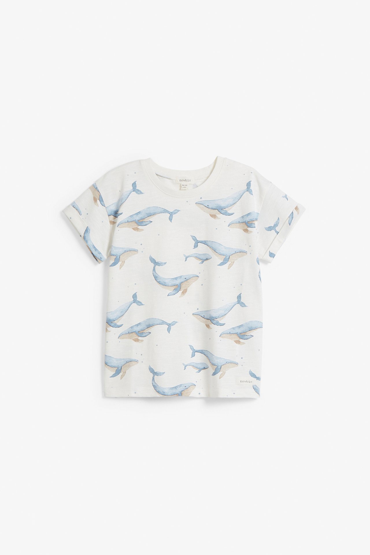 T-shirt we wzory na całej powierzchni - Offwhite - 3