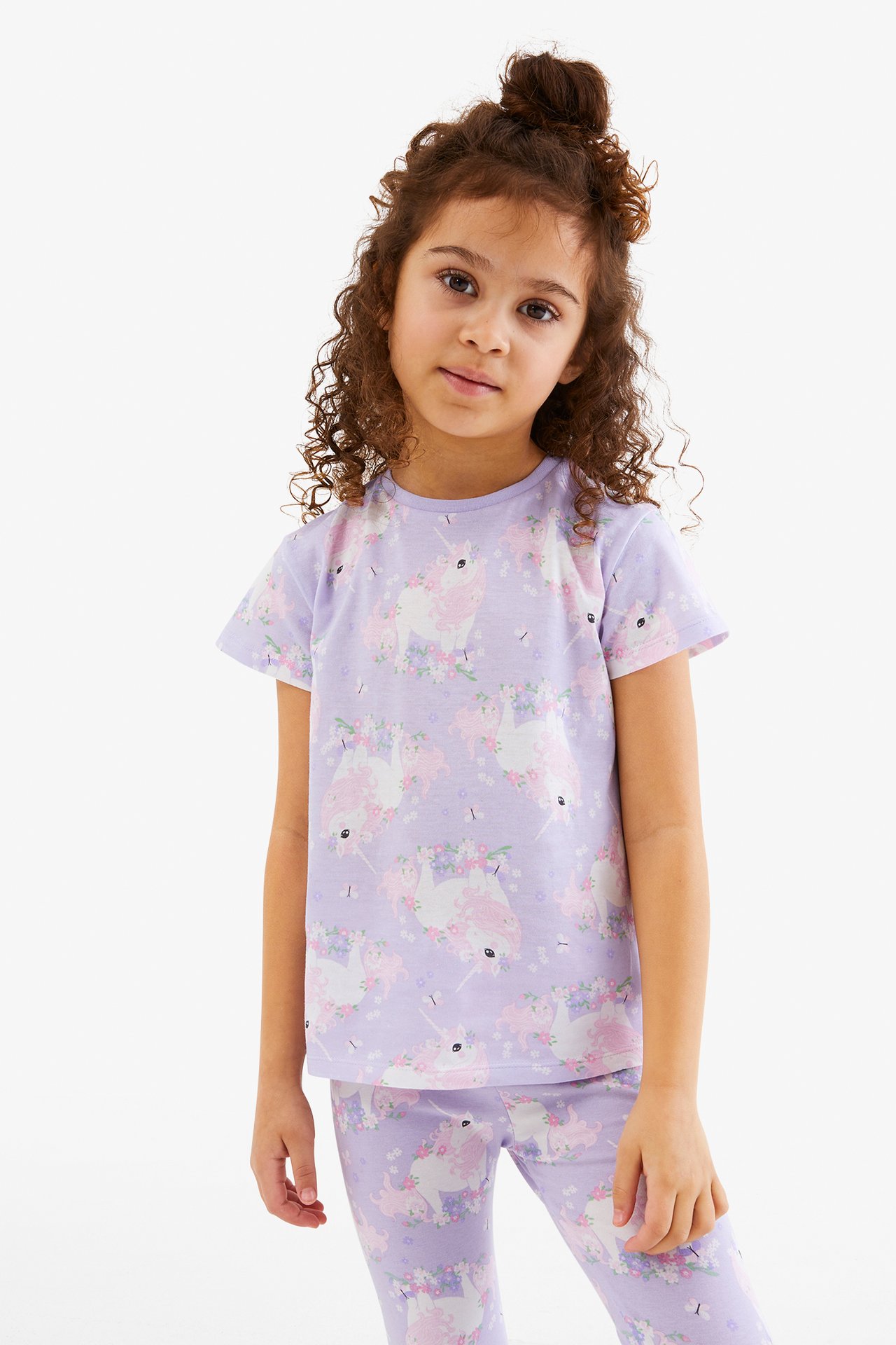Mönstrad t-shirt - Violetti - 1