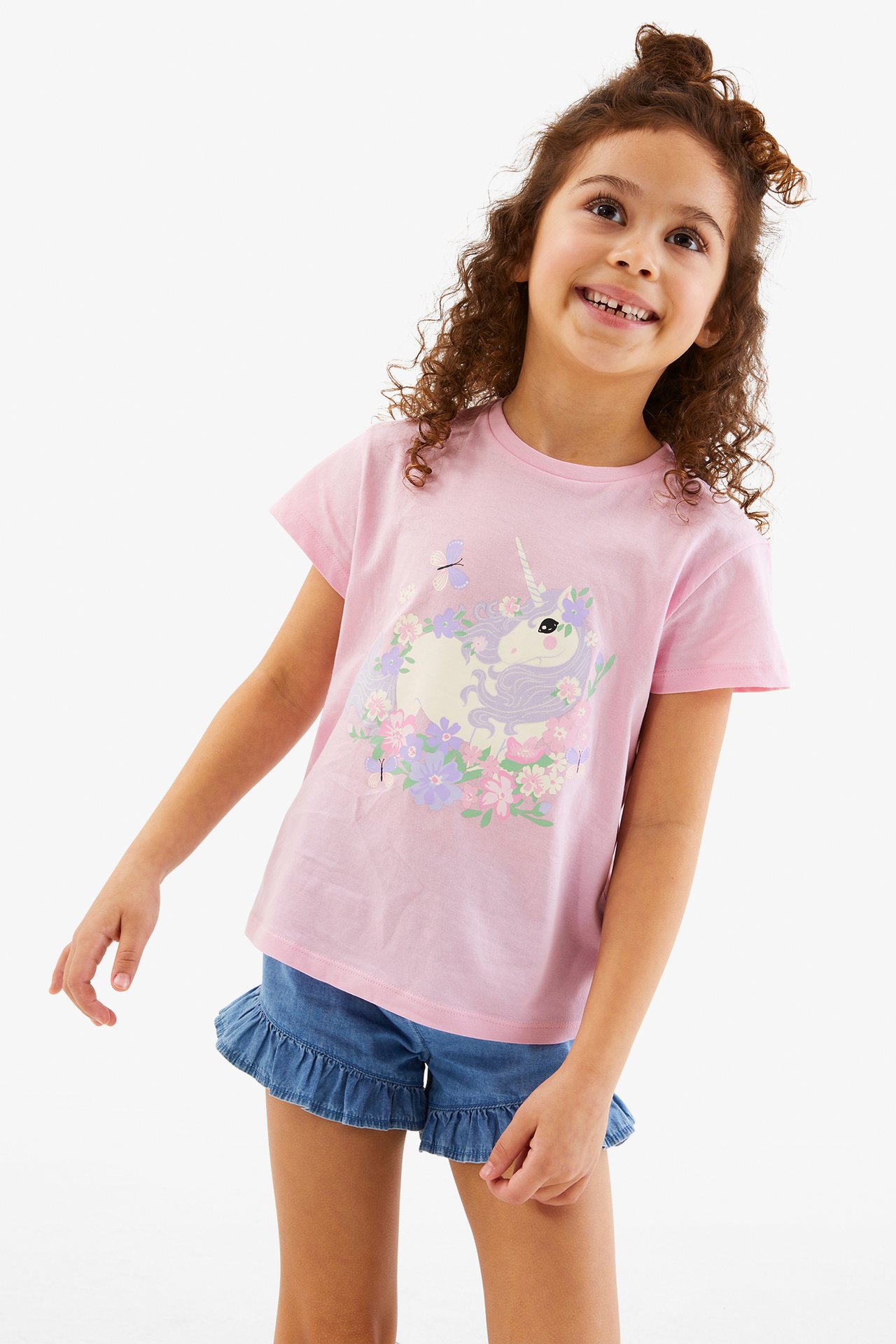 Mönstrad t-shirt - Rosa - 1