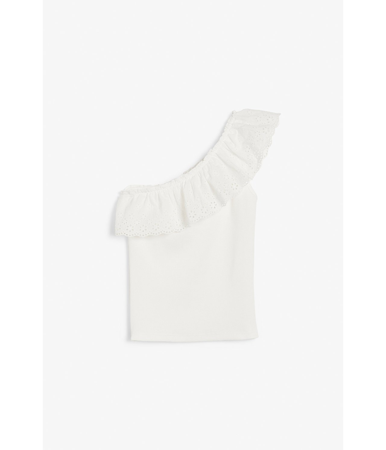 Topp med broderie anglaise Offwhite - null - 6
