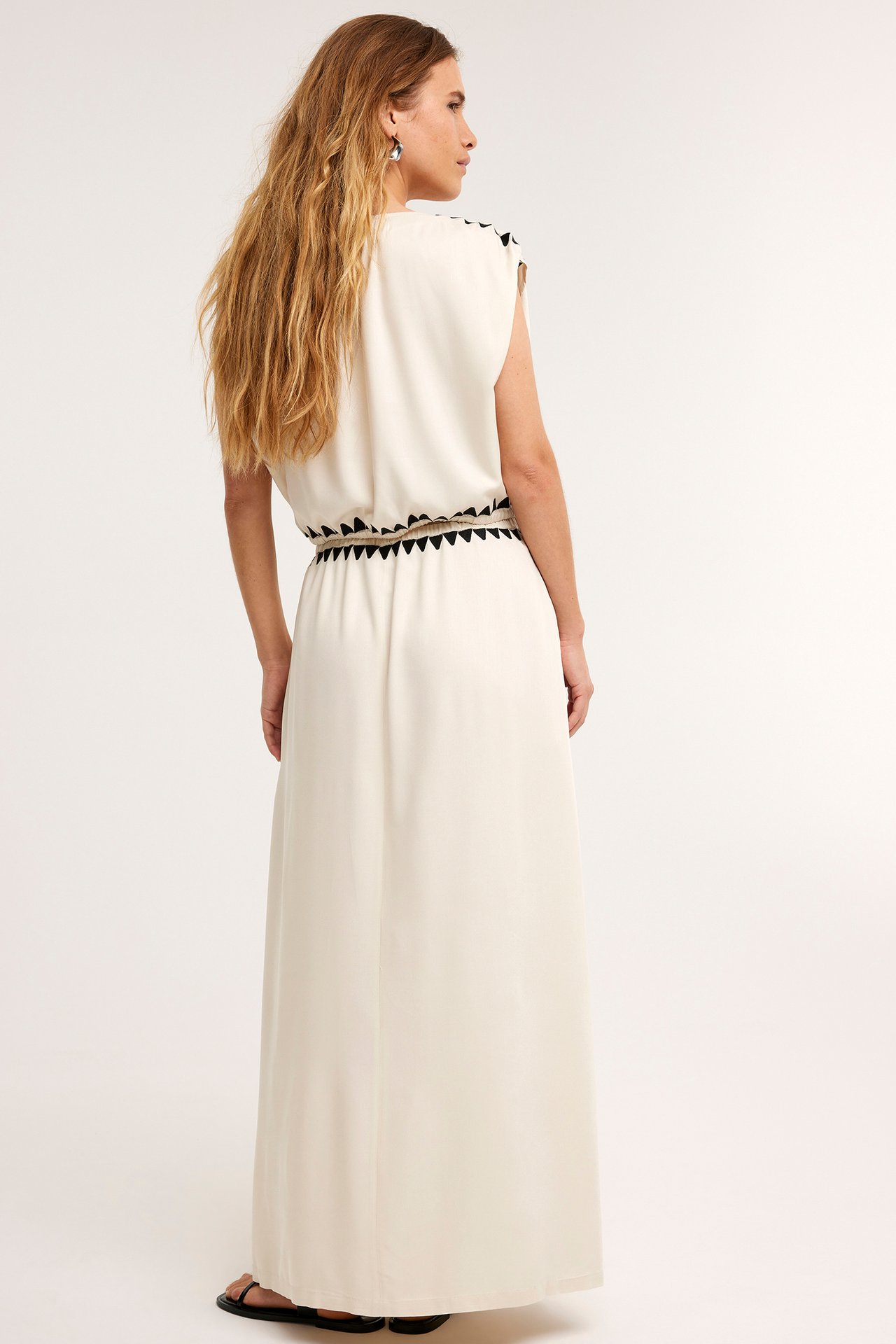 Skjørt med brodering - Lys beige - 5