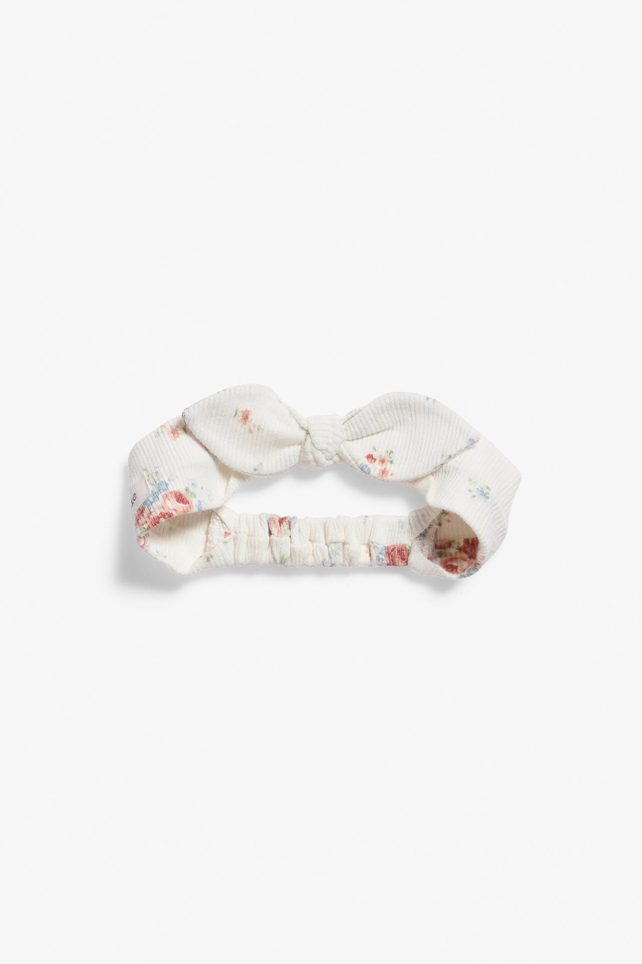 Blommigt hårband med rosett - Offwhite - 1