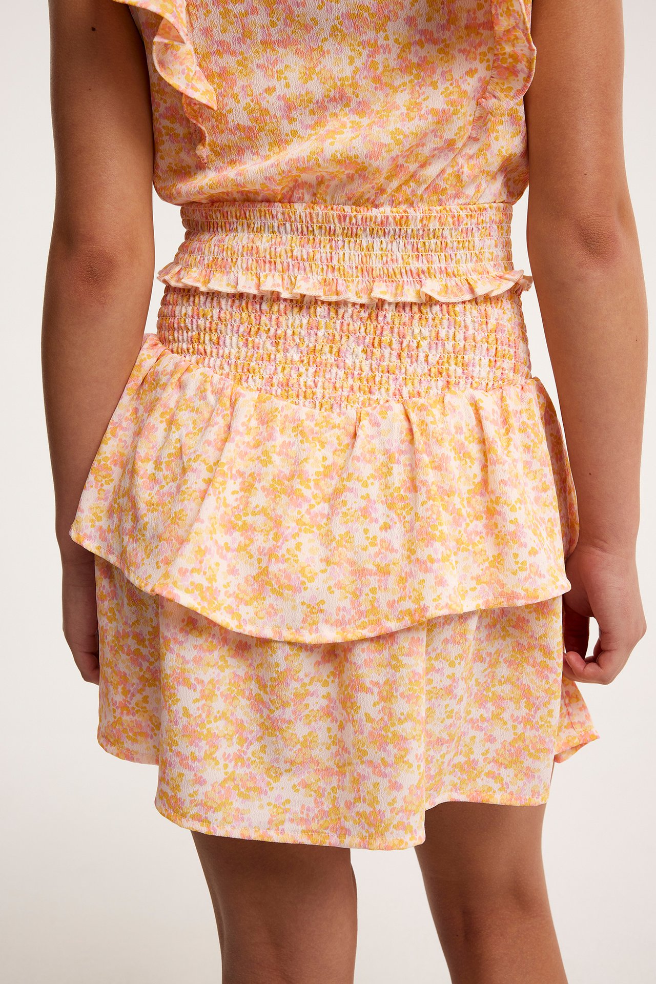 Kjol med volang - Orange - 3