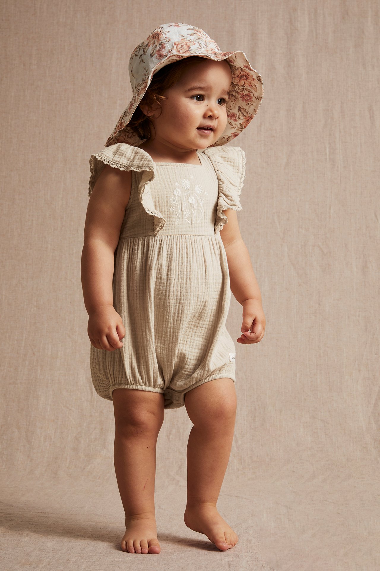 Vauvojen housut, joissa on brodeeraus - Beige - 2