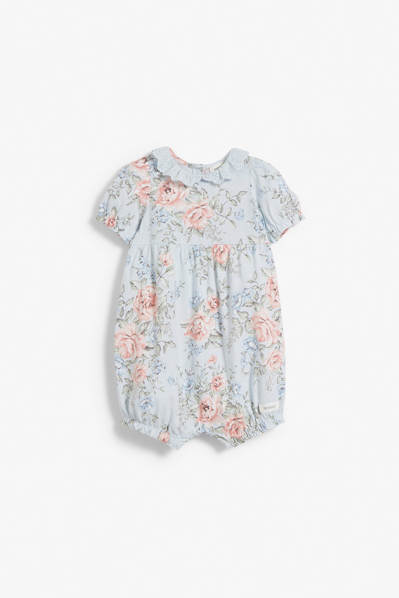 Blomstrete babyjumpsuit - Lyseblå - 5