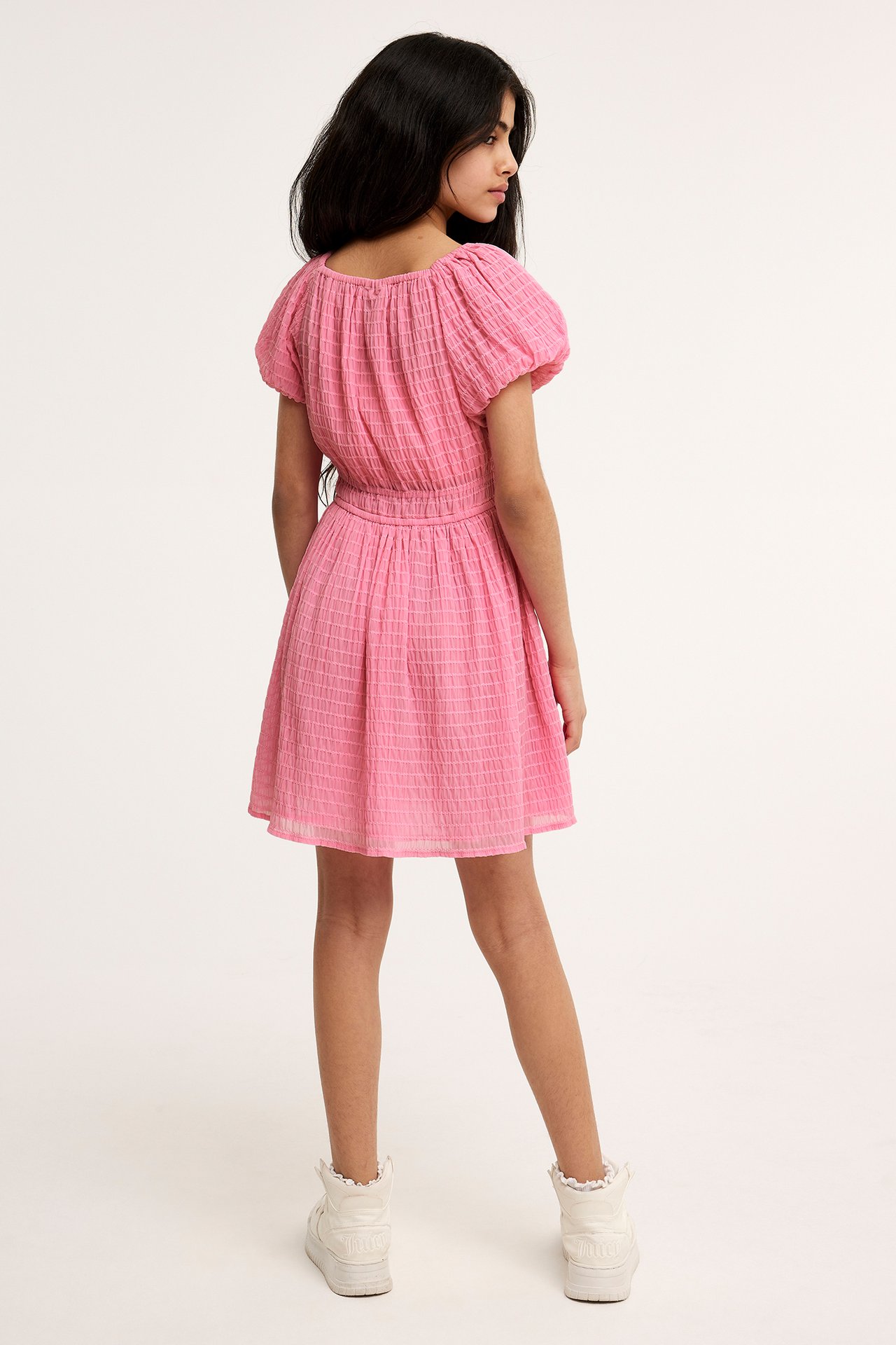Sukienka z krótkimi rękawami - Różowy - 5