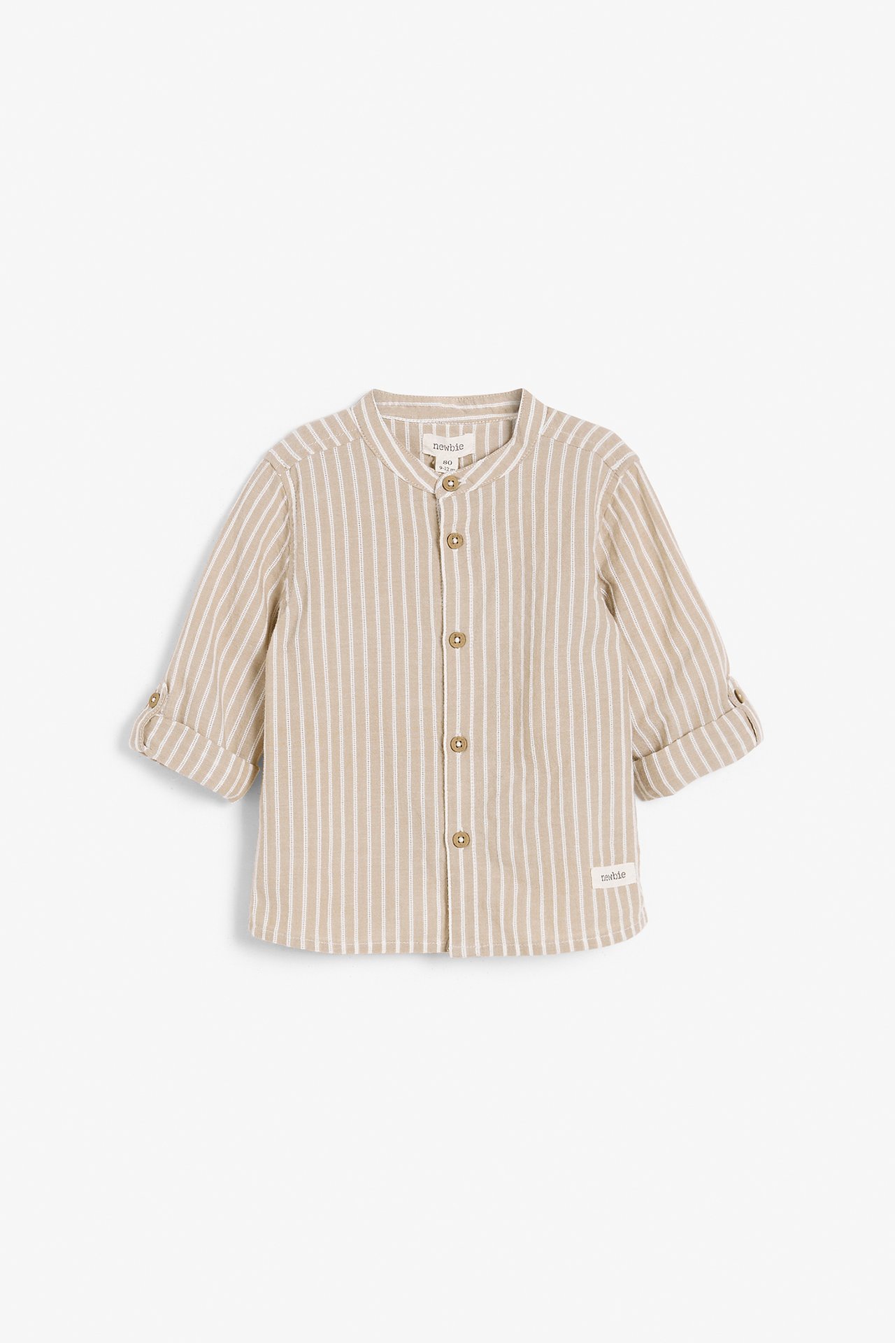 Randig babyskjorta - Beige - 5