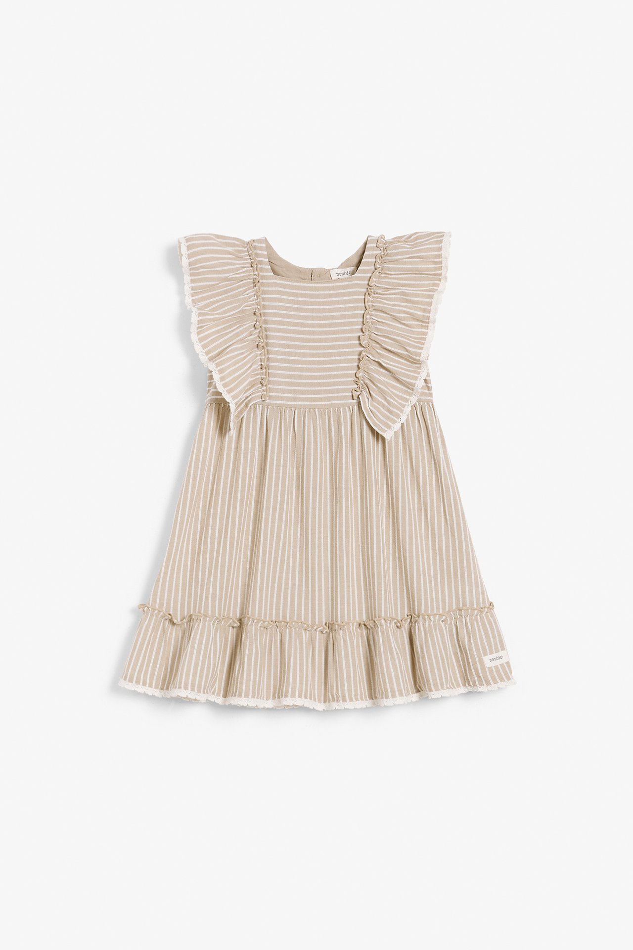Klänning med volanger - Beige - 9