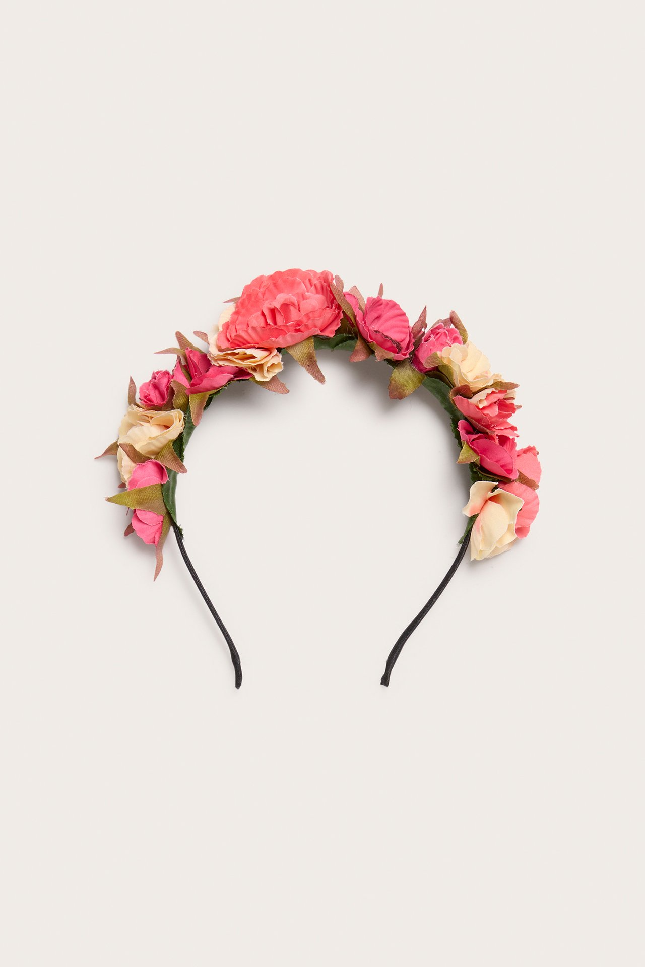 Diadem med blomster - Rosa - 1
