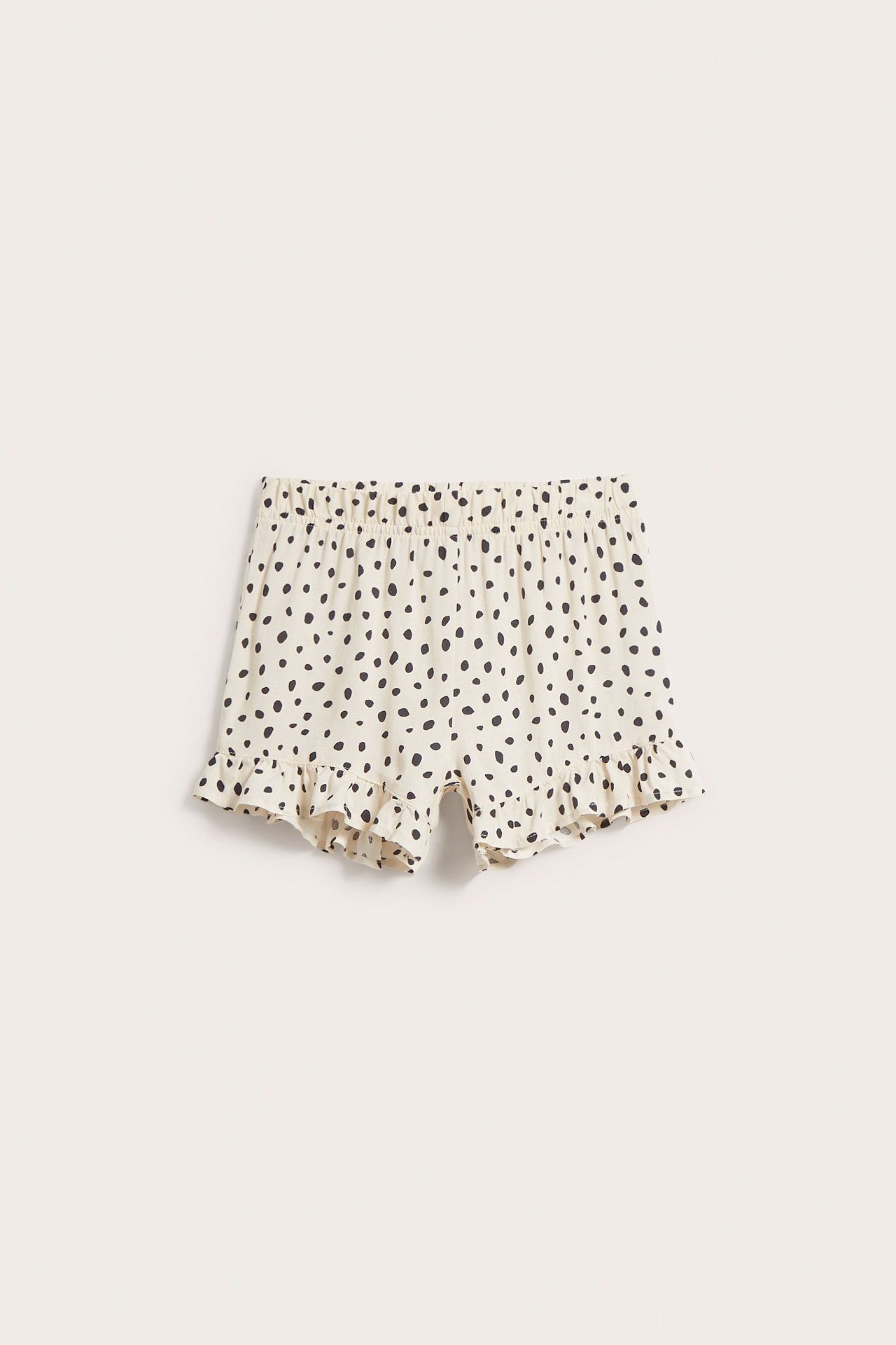 Shorts med volang - Ljusbeige - 5