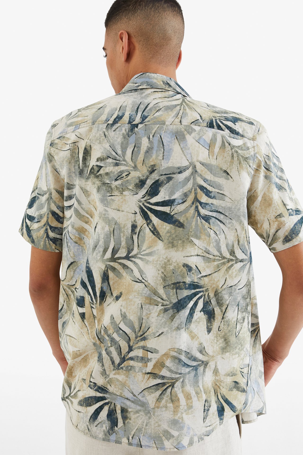 Mønstret skjorte - Lyseblå - 189cm / Storlek: M - 4