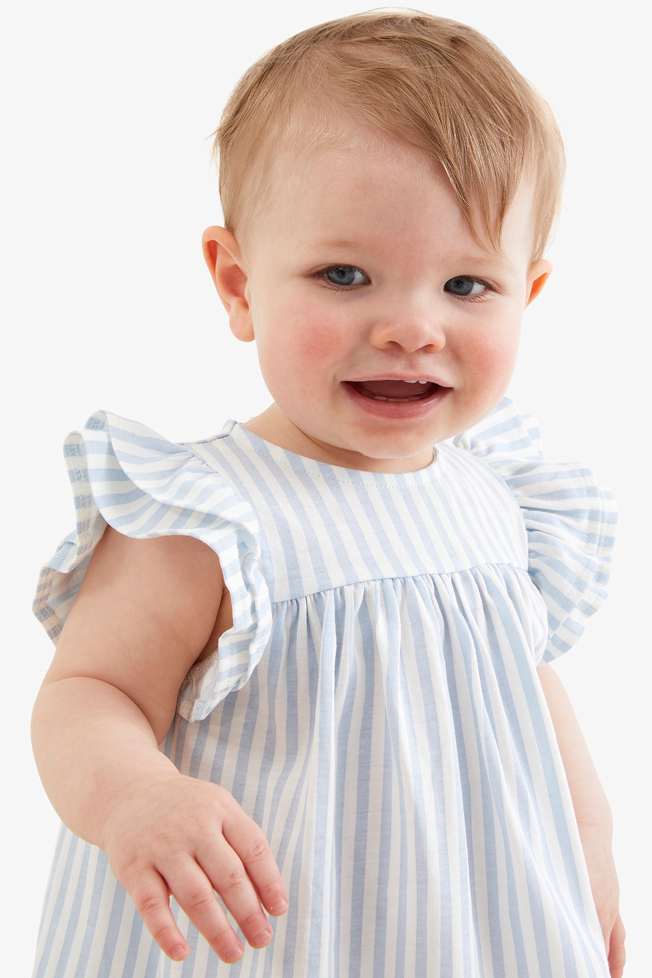 Randig babyklänning - Offwhite - 4