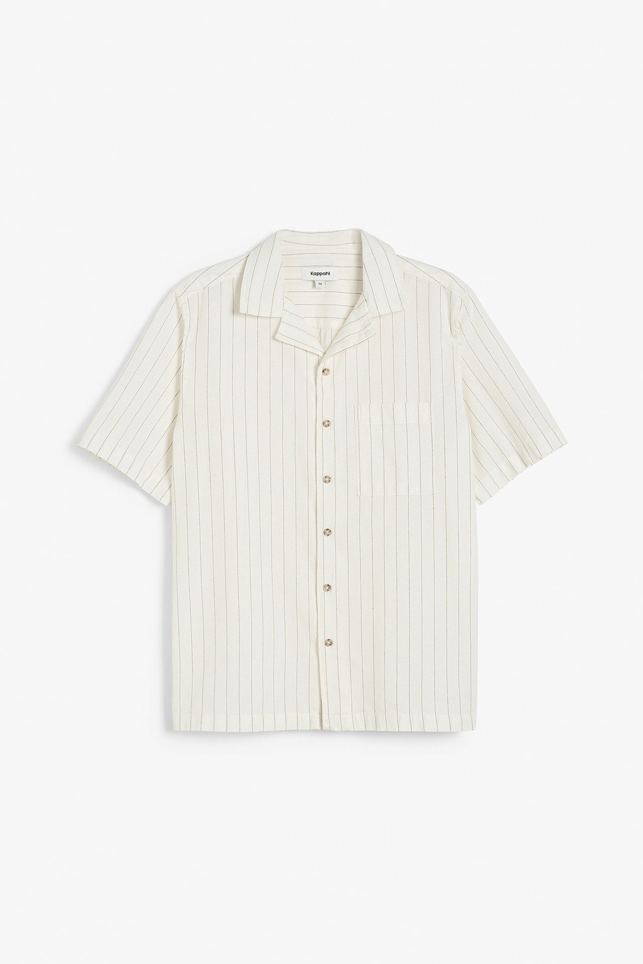 Stripete resortskjorte - Offwhite - 5
