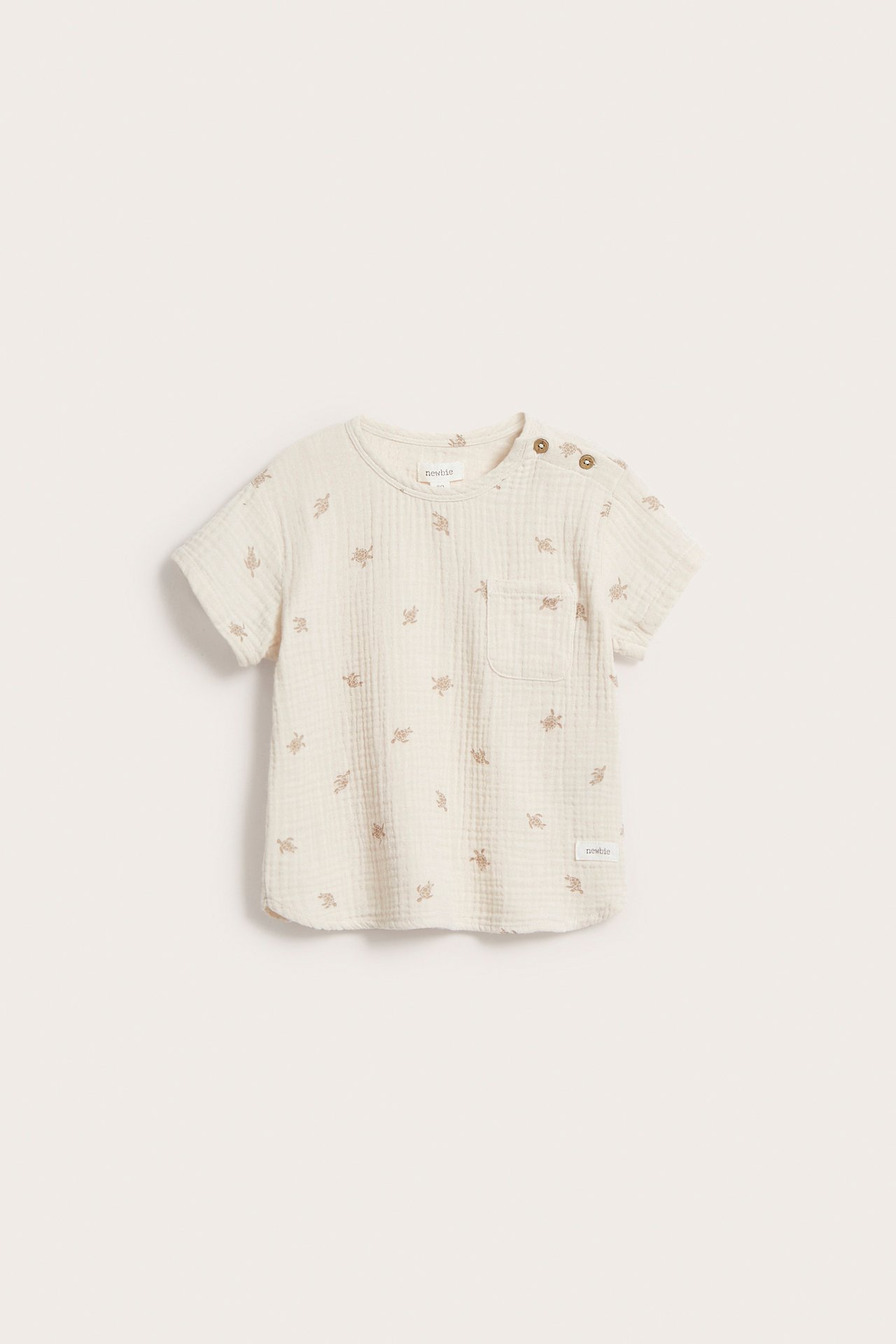 Mönstrad t-shirt Baby Ljusbeige - null - 1