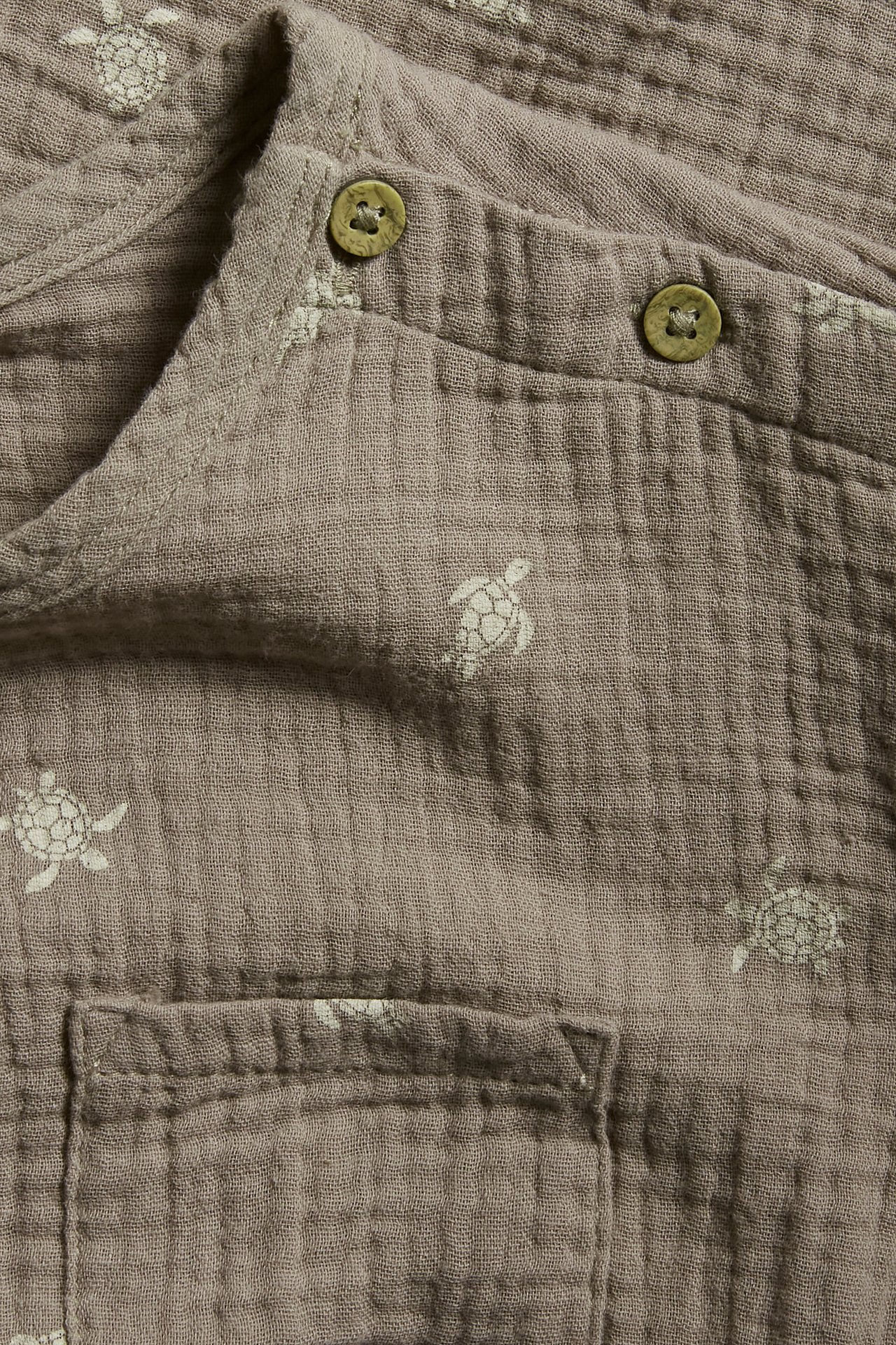 Mönstrad t-shirt - Mörkbeige - 5