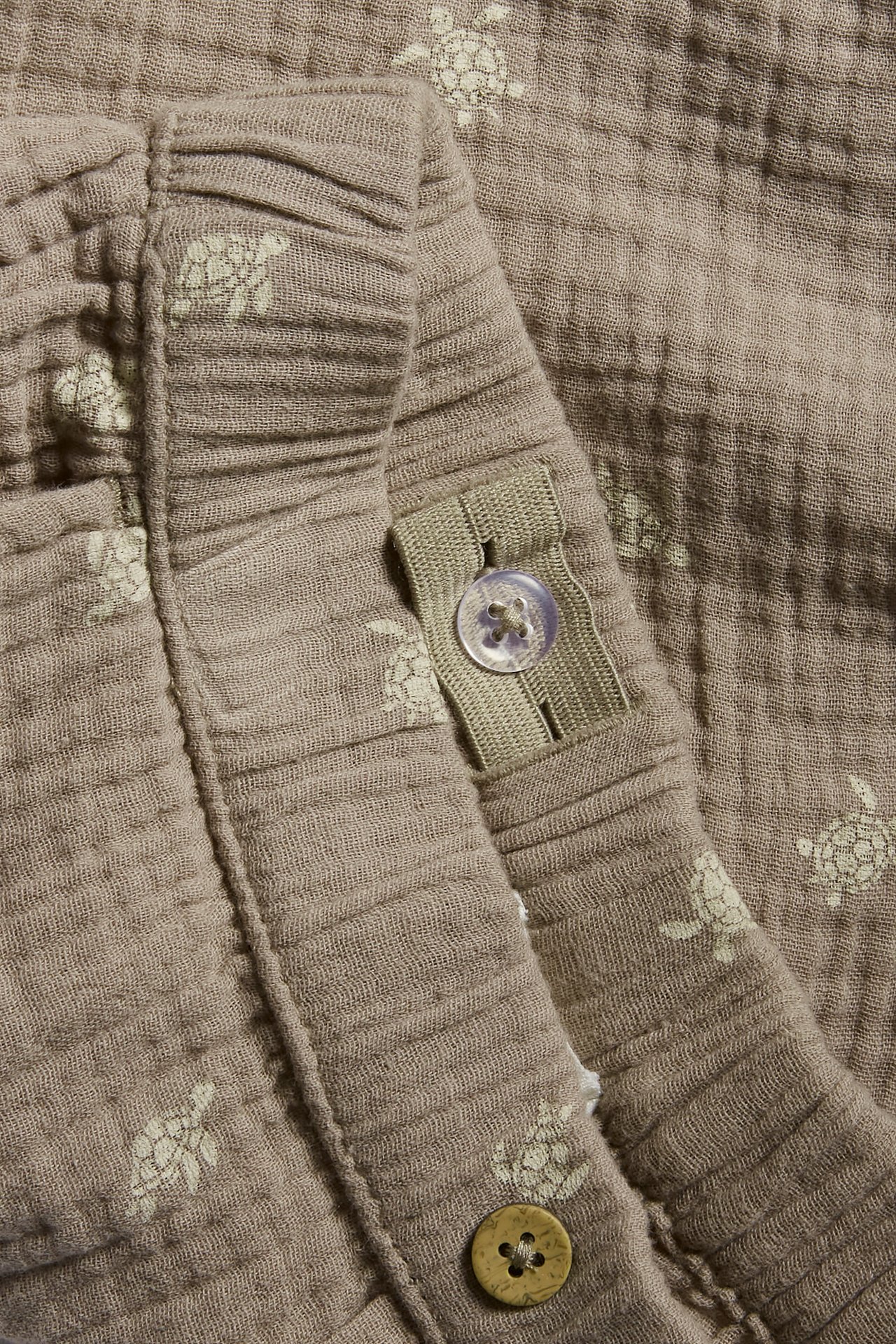 Mønstret shorts - Mørk beige - 1