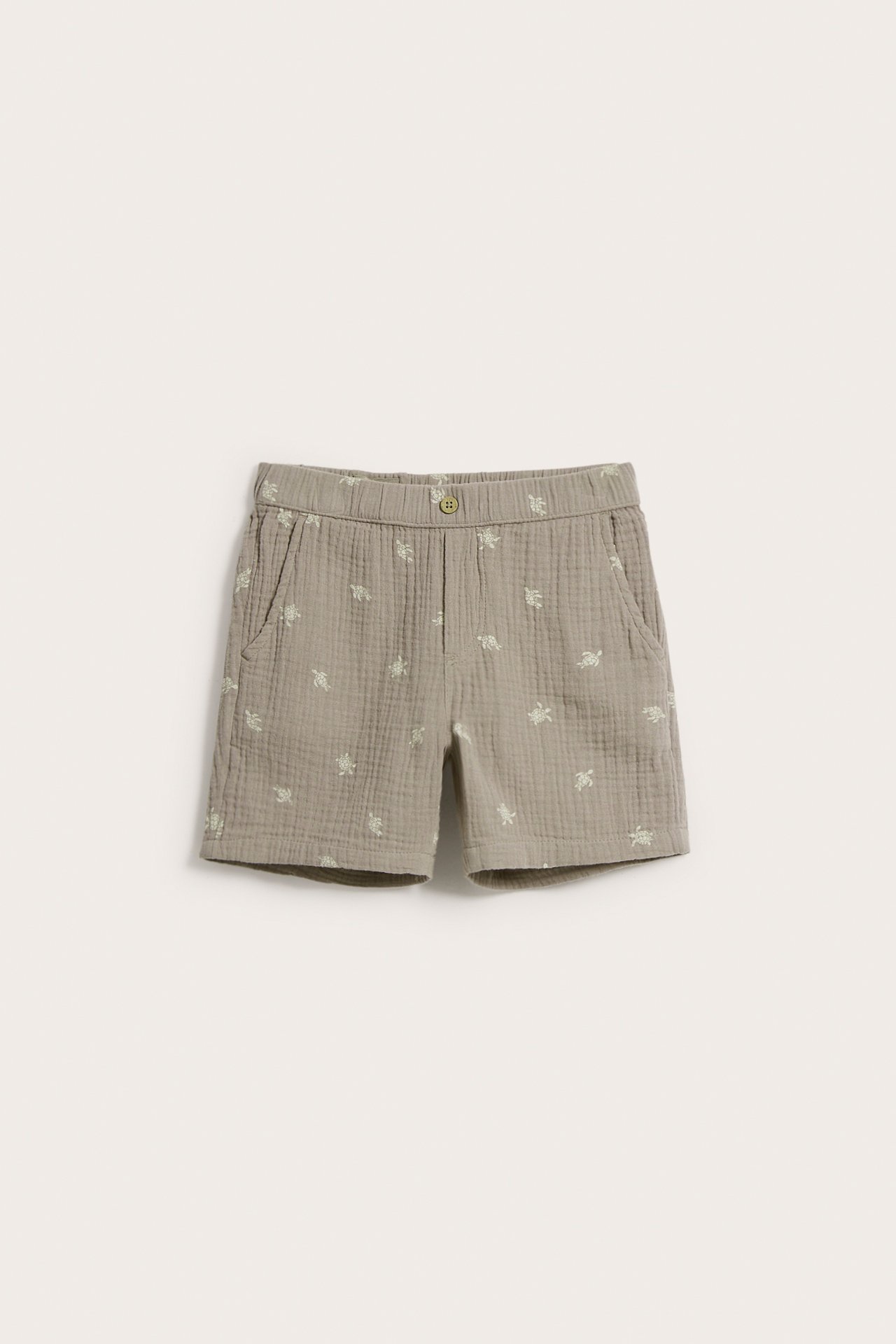Mønstret shorts - Mørk beige - 2