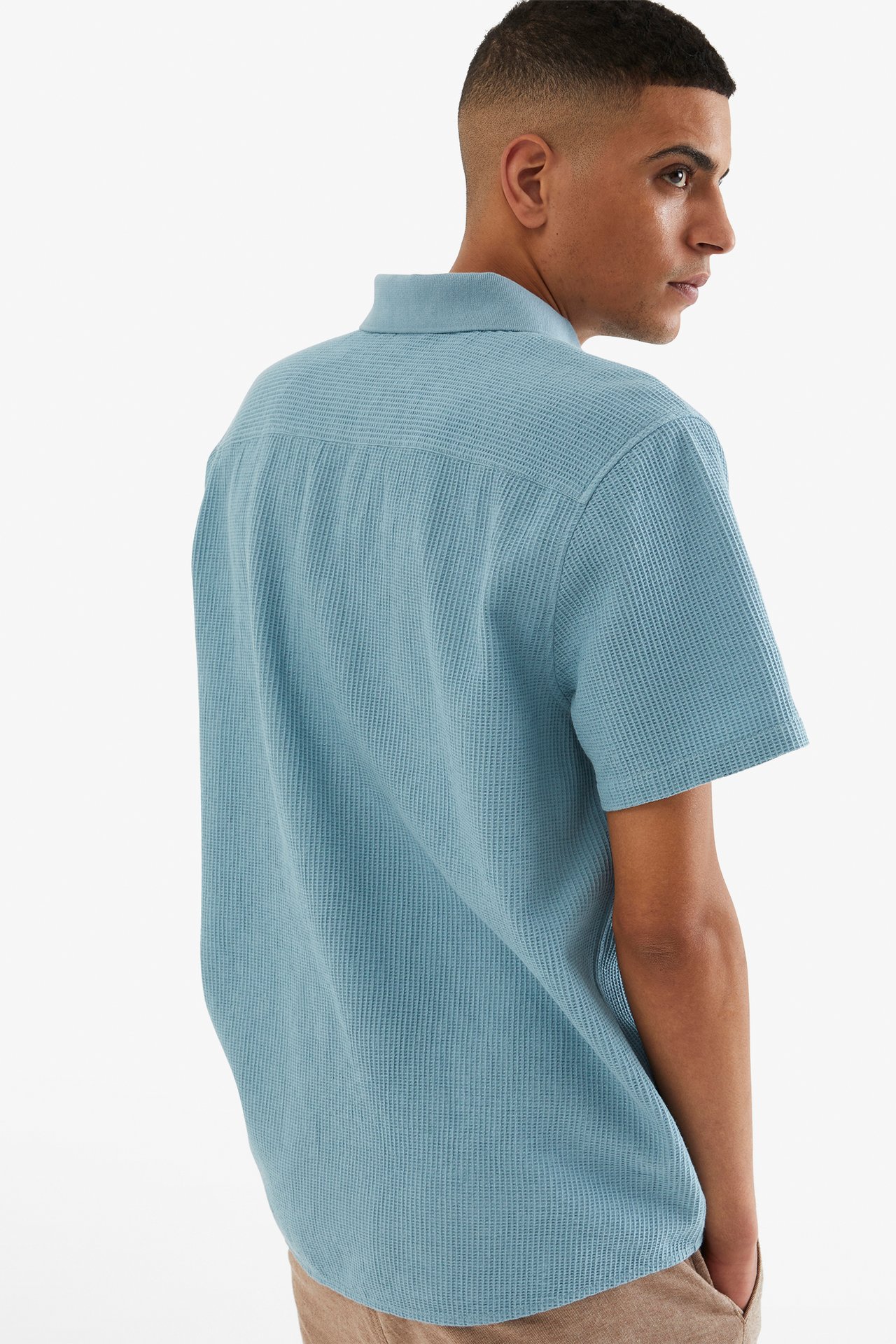 Kortärmad skjorta - Ljusblå - 189cm / Storlek: M - 4