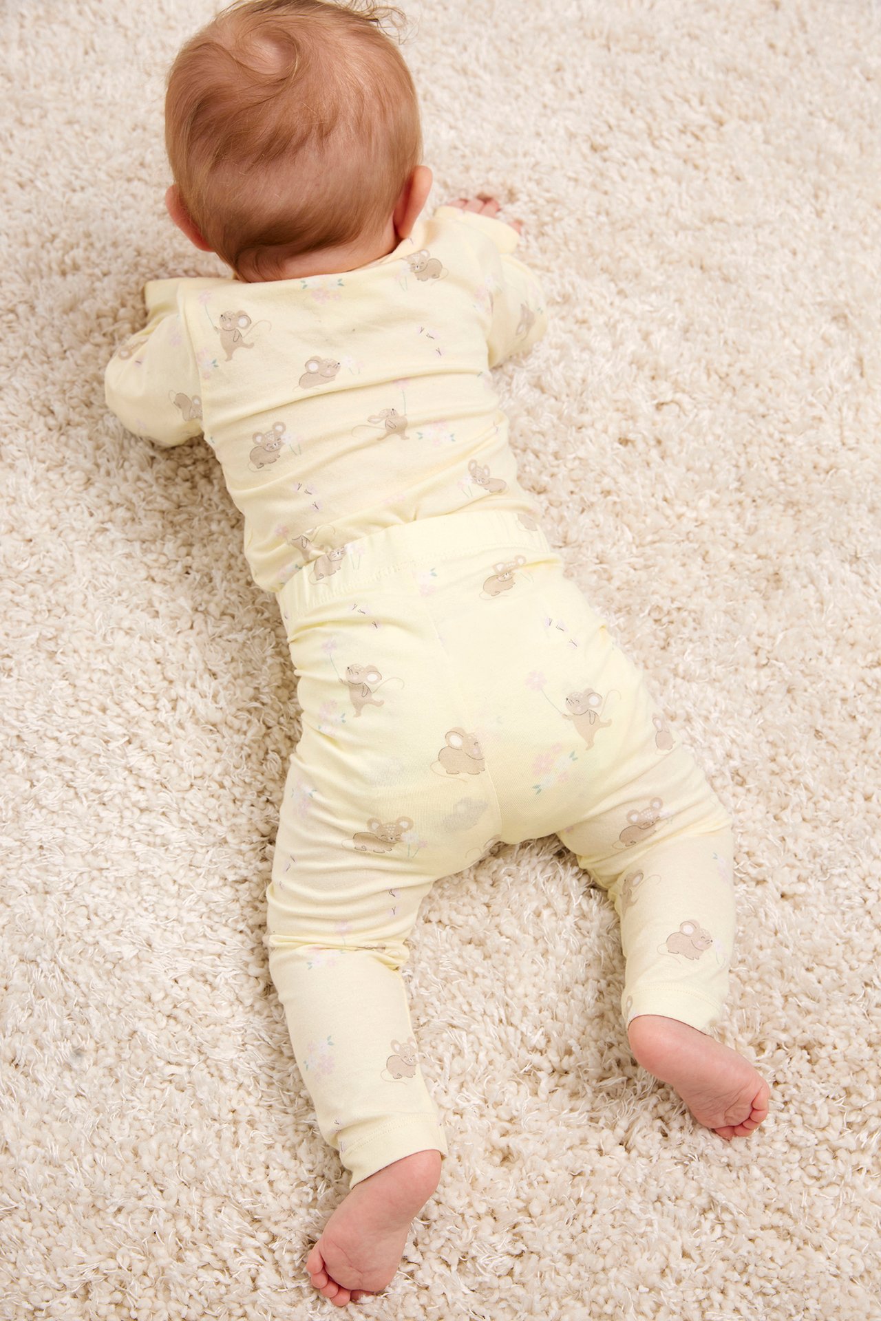 Mønstret leggings baby - Lysegul - 1