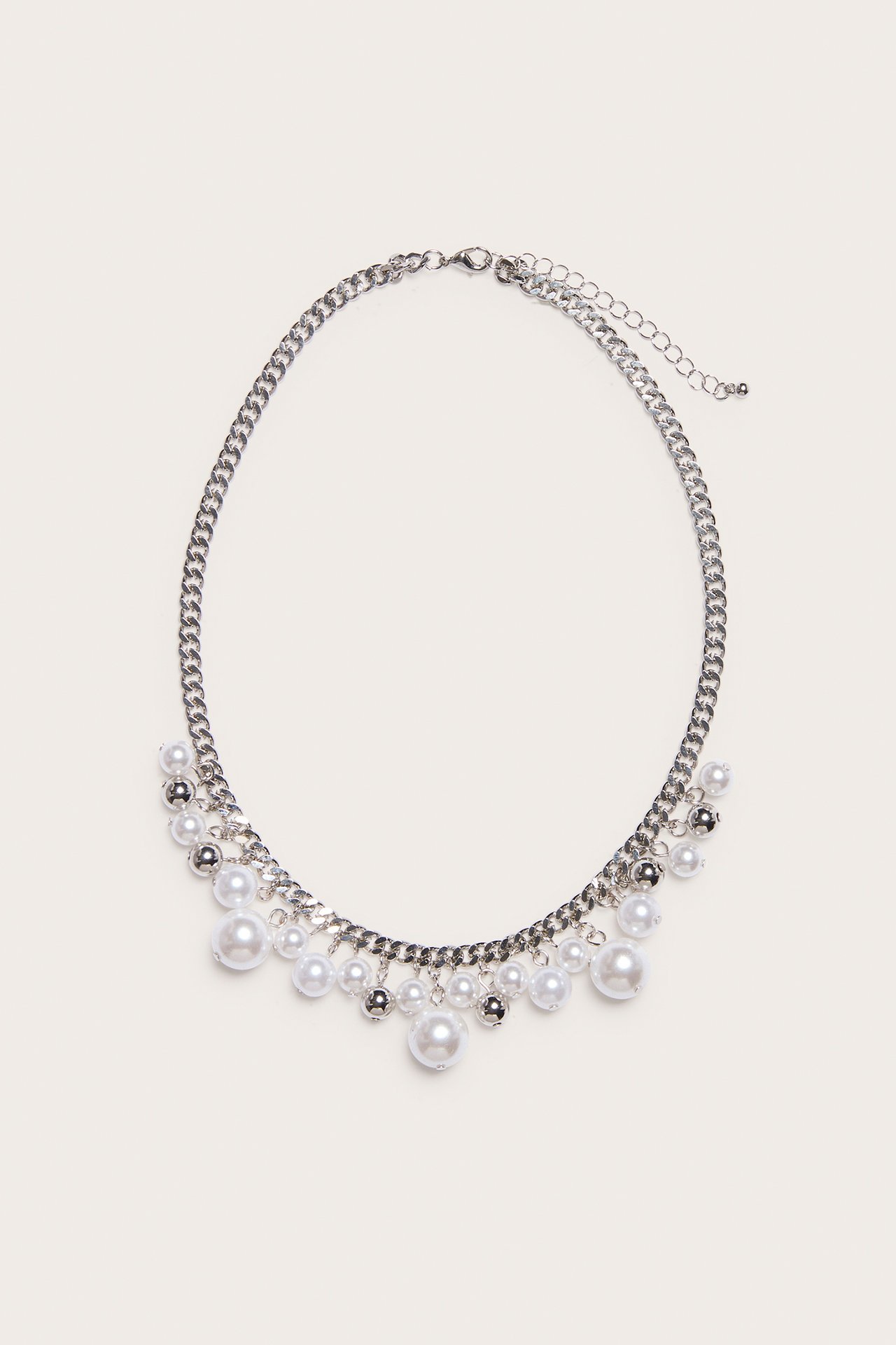 Halsband med pärlor Silver - ONE SIZE - 0