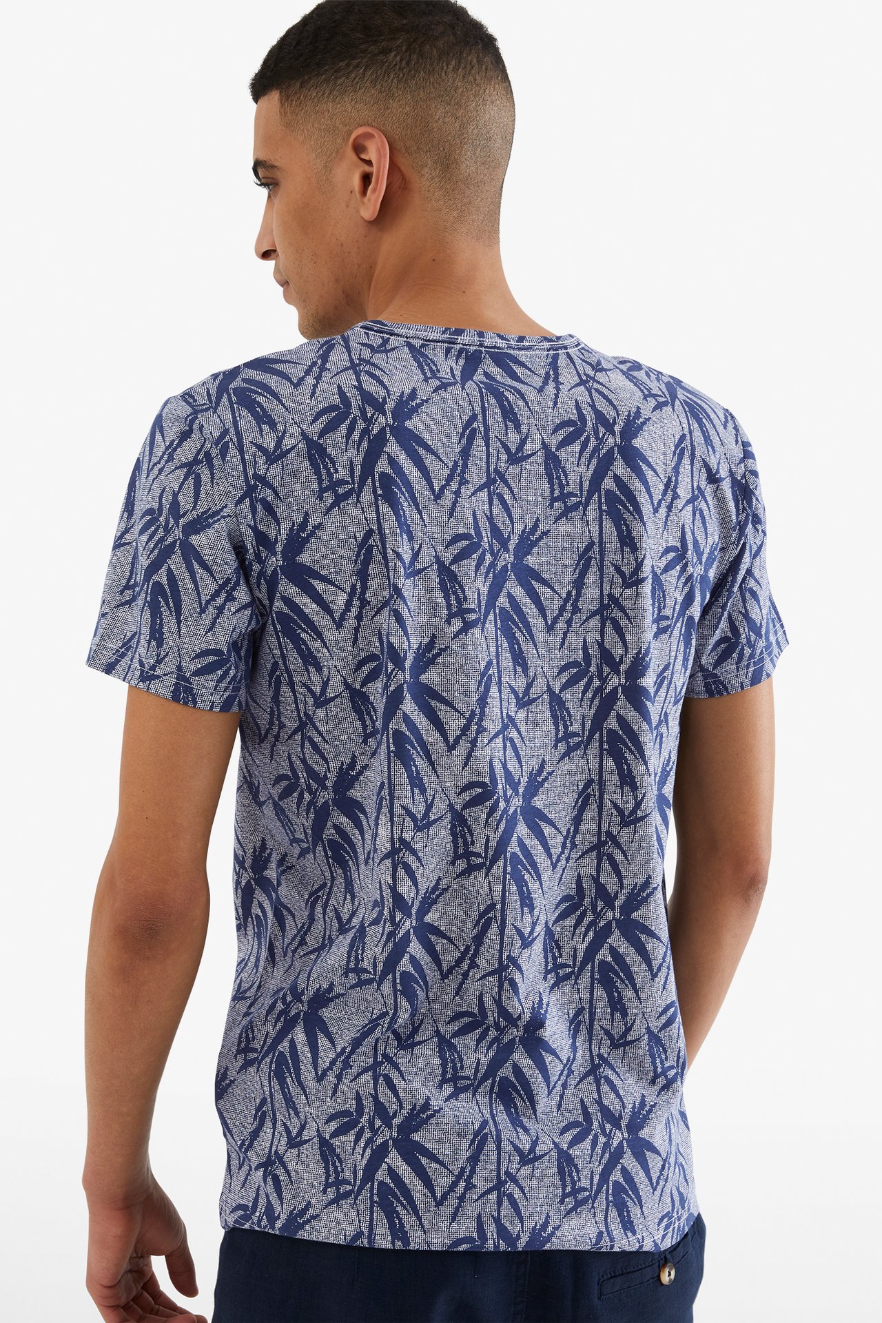 Mönstrad t-shirt - Mörkblå - 189cm / Storlek: M - 2