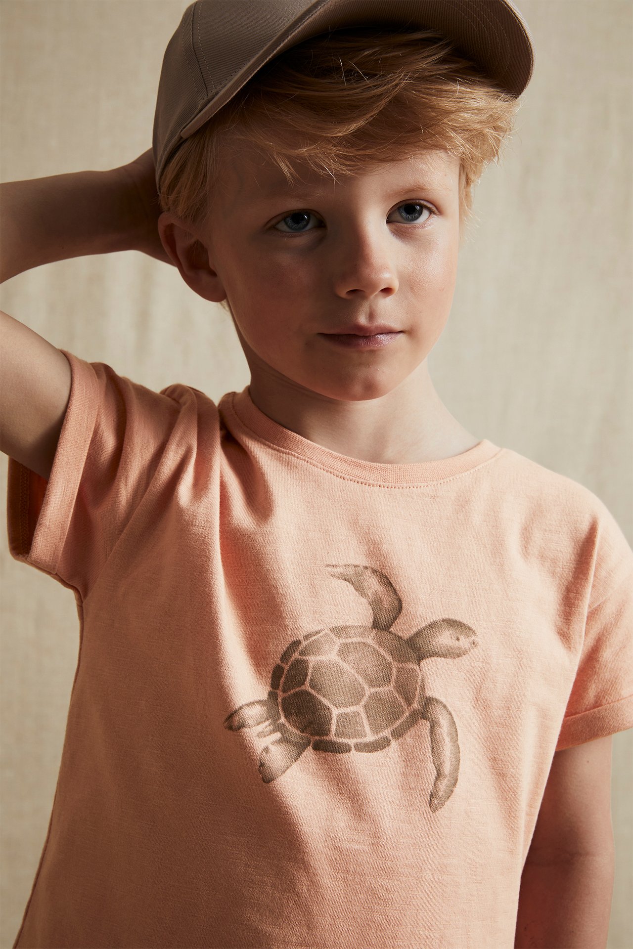 Kuviollinen t-paita - Koralli - 1
