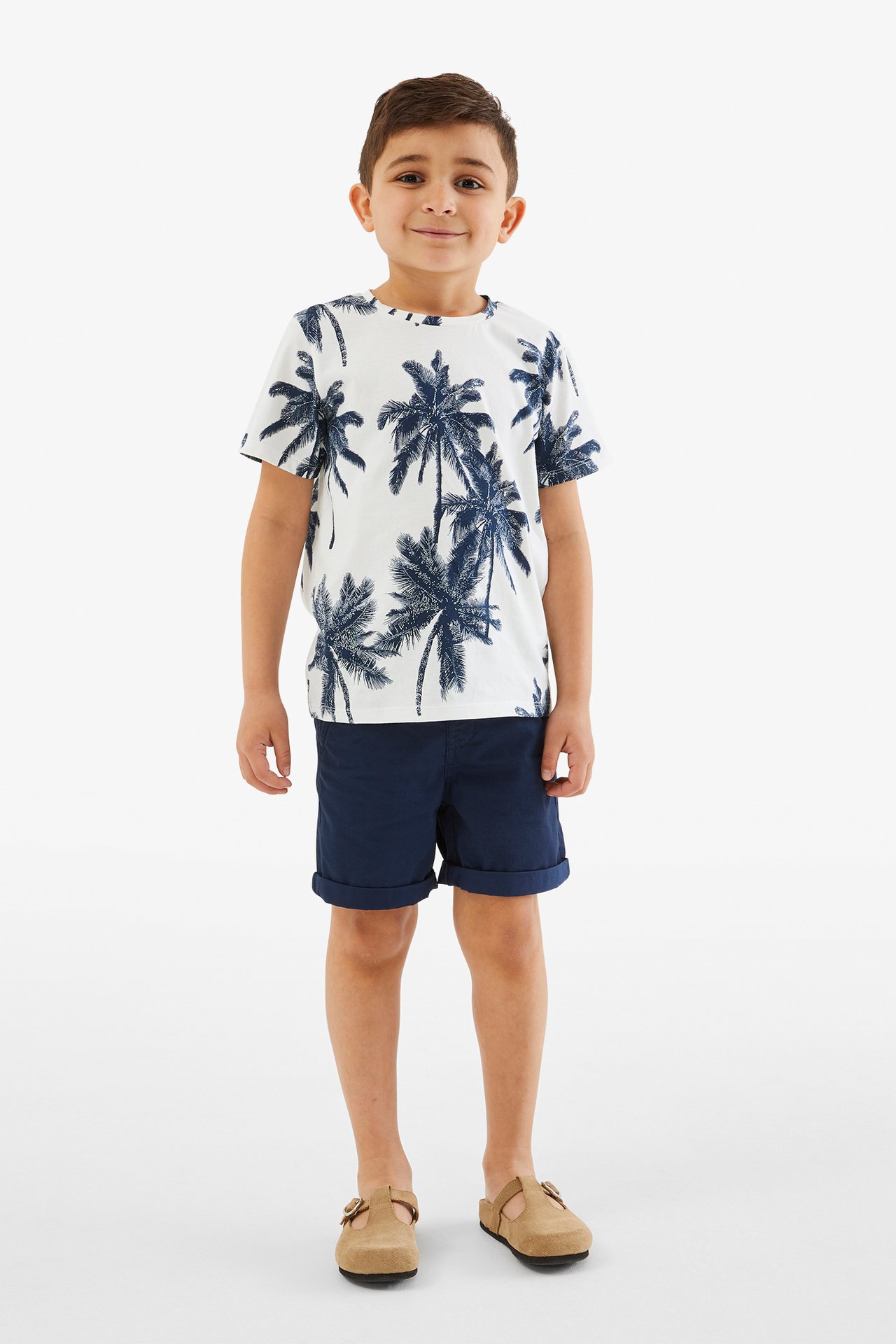Mönstrad t-shirt - Offwhite - 2