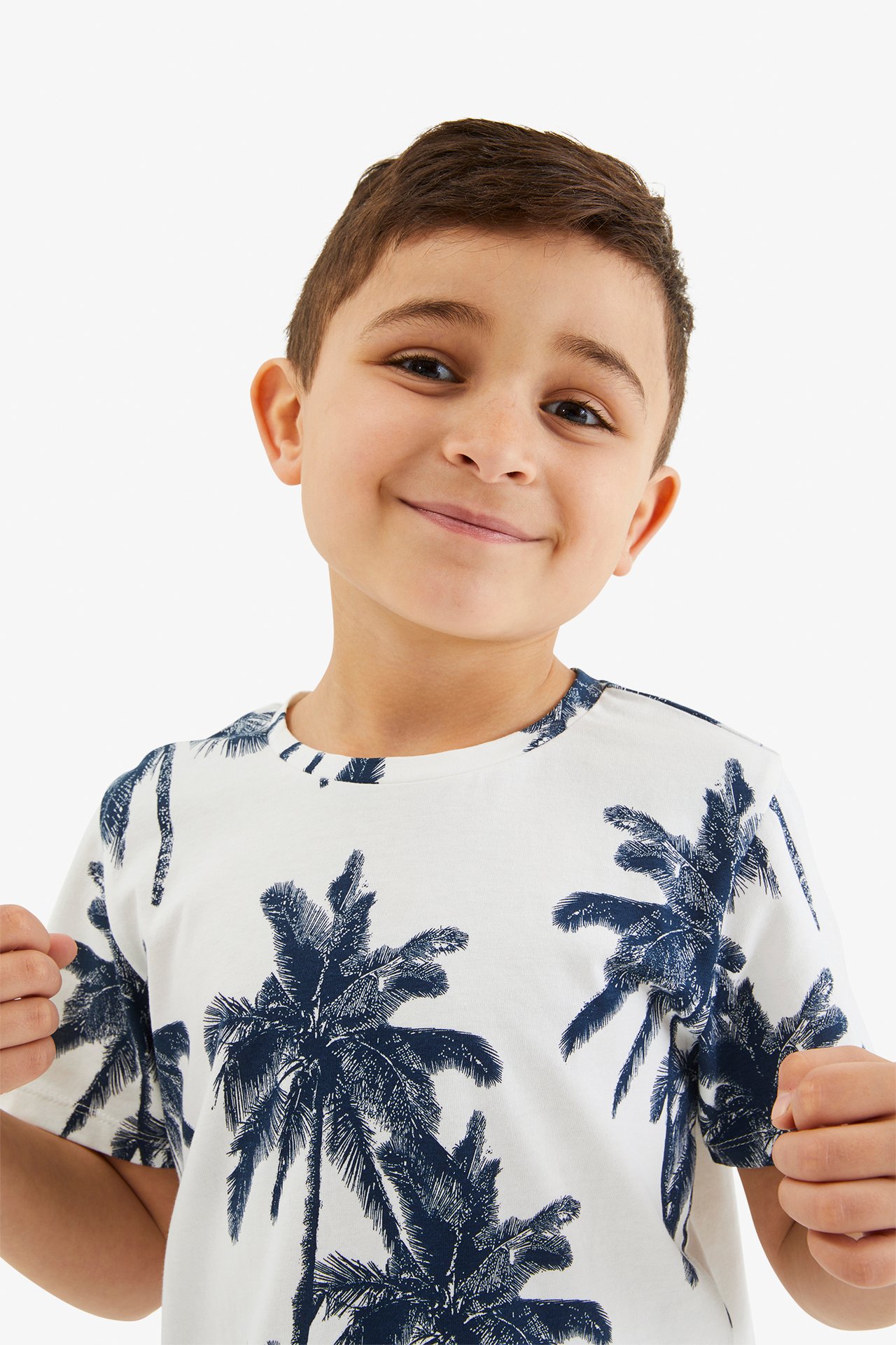 Mönstrad t-shirt - Offwhite - 1