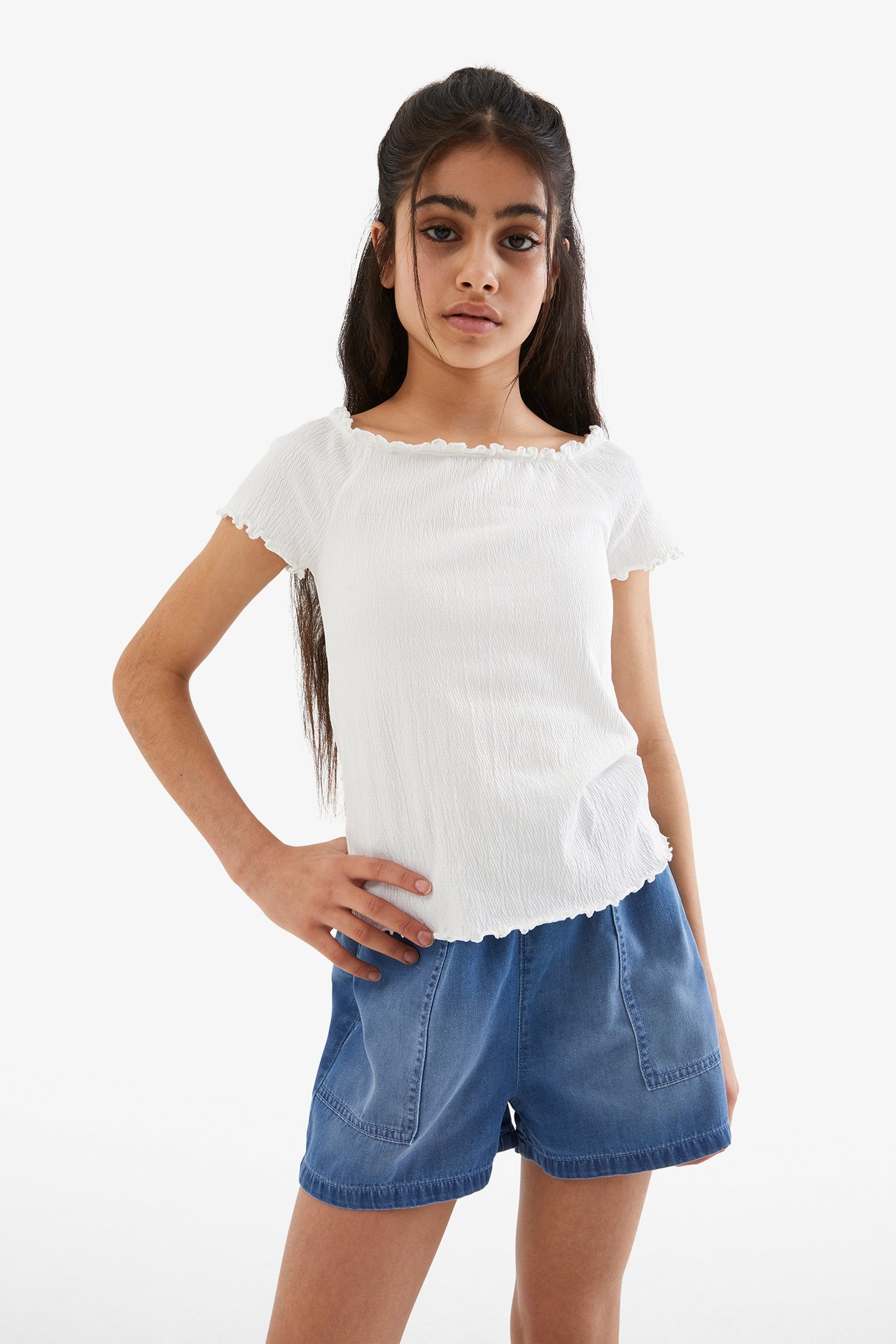 Off shoulder-topp - Offwhite - 3
