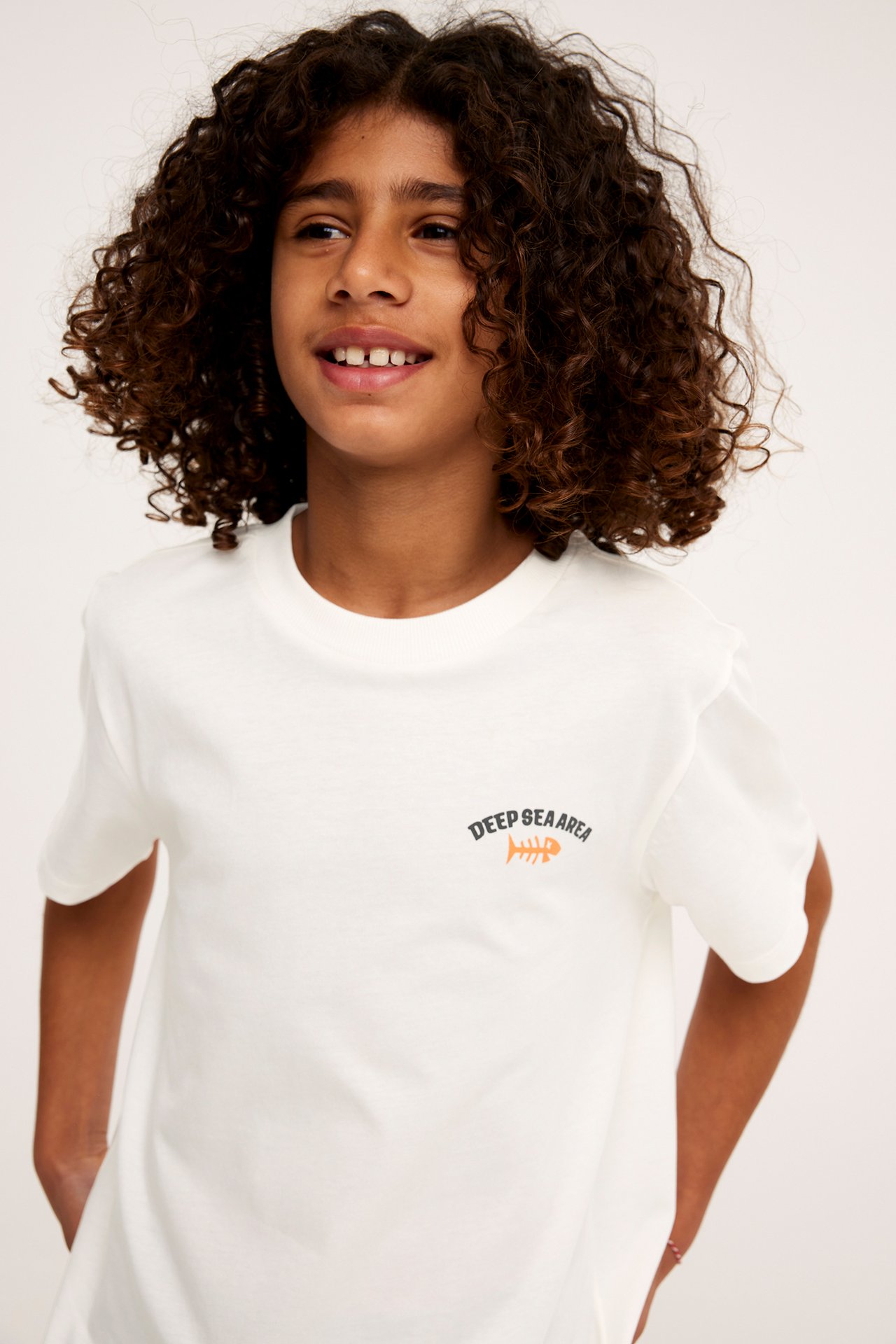 T-skjorte med trykk på ryggen - Offwhite - 1