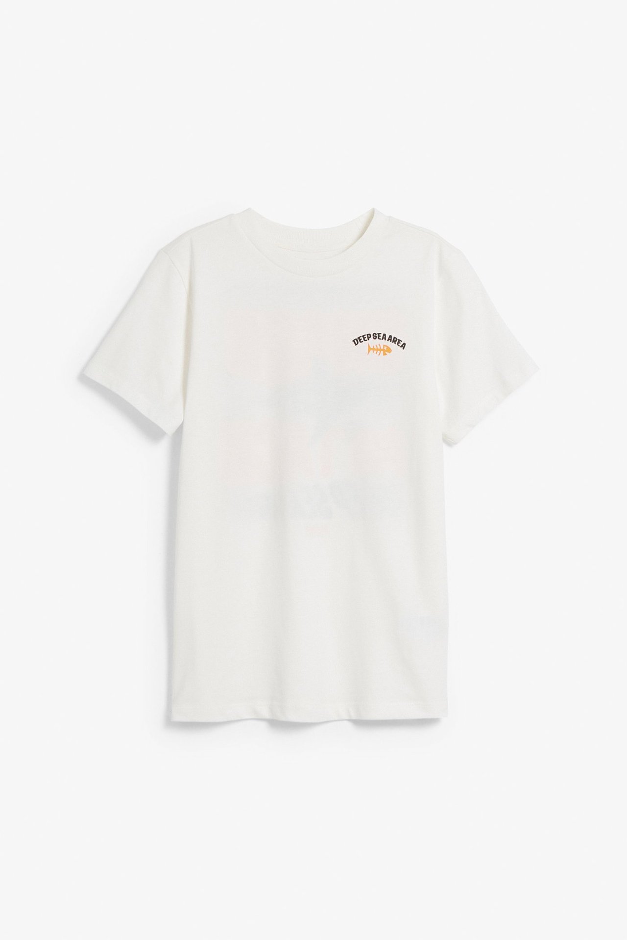 Kortärmad t-shirt med tryck Offwhite - 134/140 - 1
