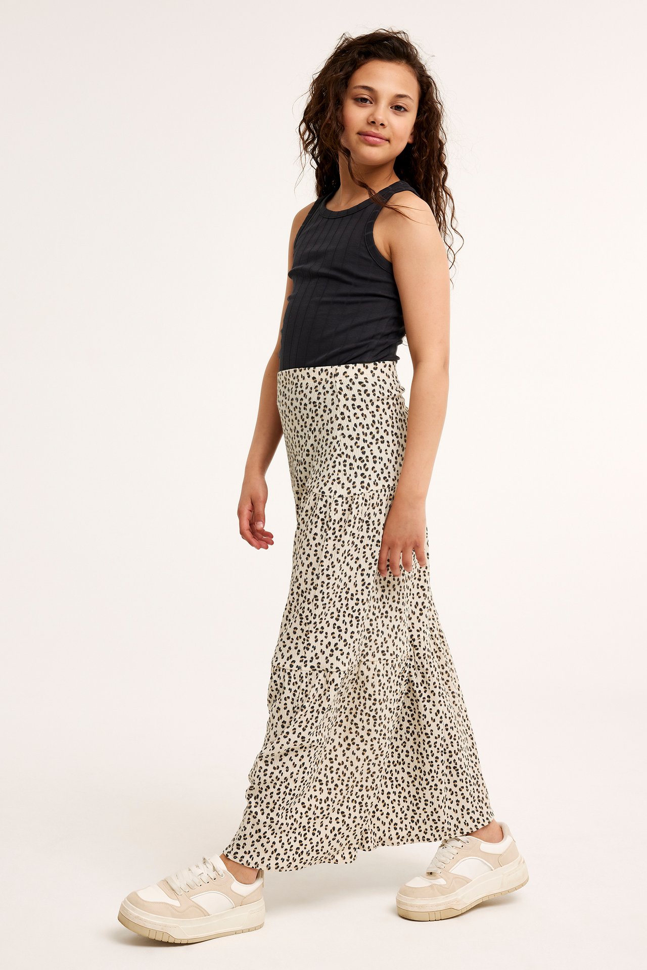 Leopardmønstret maxiskjørt - Beige - 1