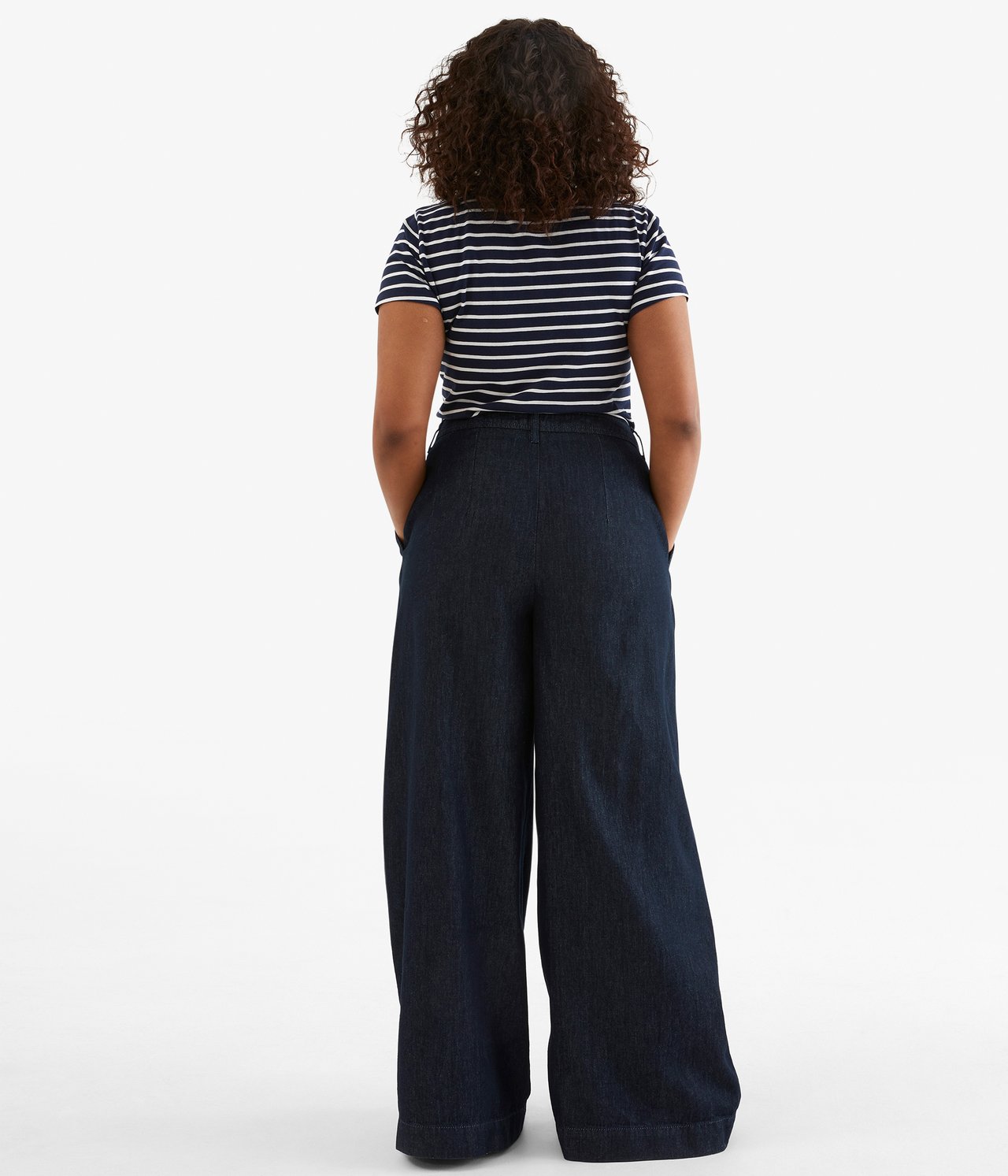 Dżinsy Wide High Waist - Ciemny dżins - 4