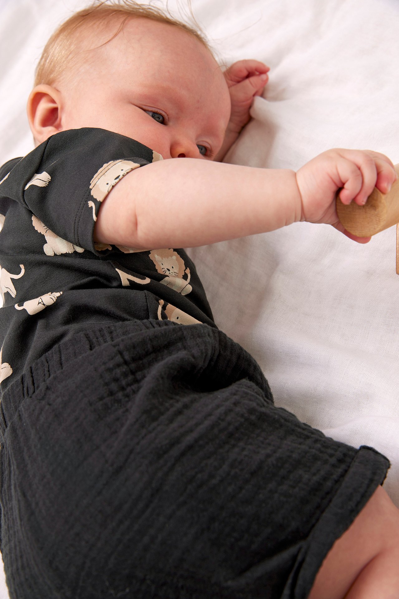 Muslinshorts Baby - Svart - 1