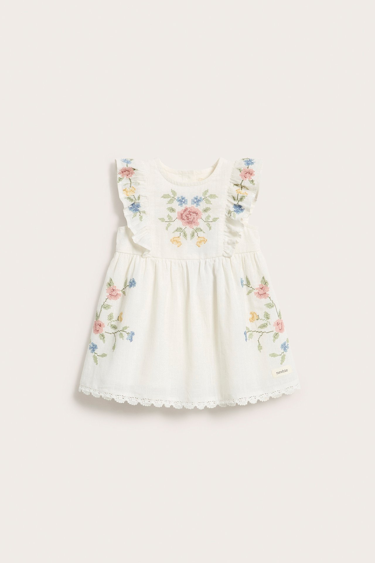 Sukienka z haftem, dla niemowląt - Offwhite - 9