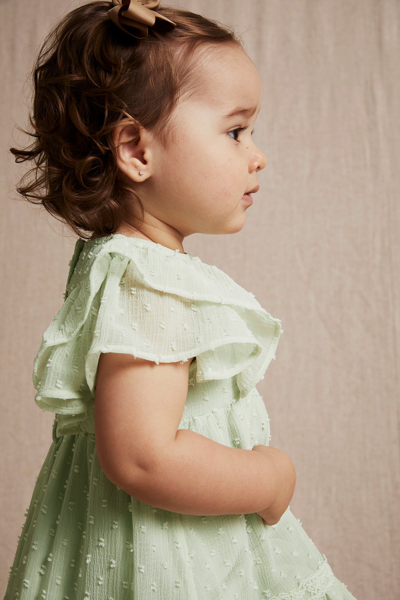Sukienka dla niemowląt, z falbankami - Zielony - 3