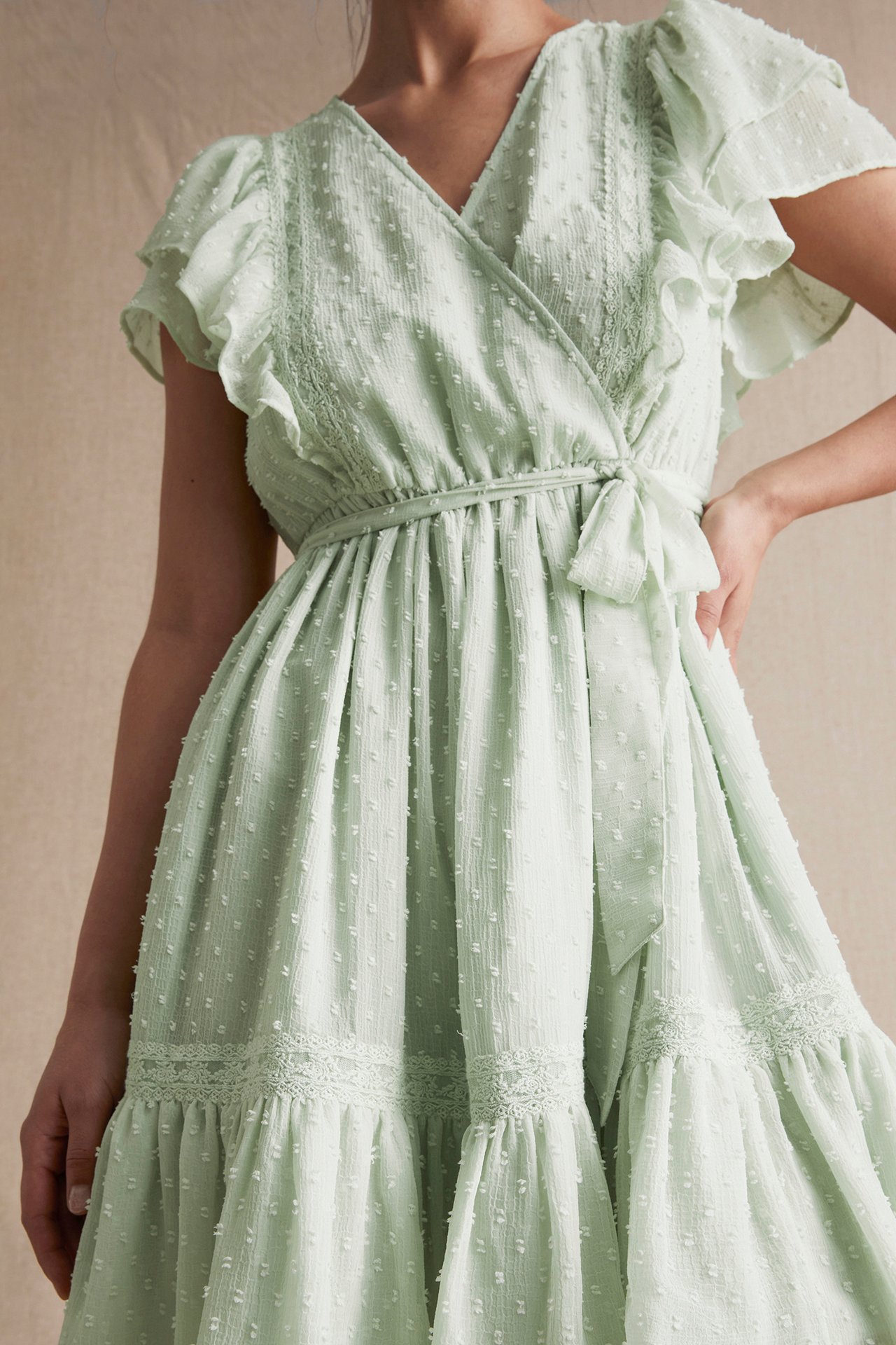 Sukienka szyfonowa Newbie Woman - Zielony - 2