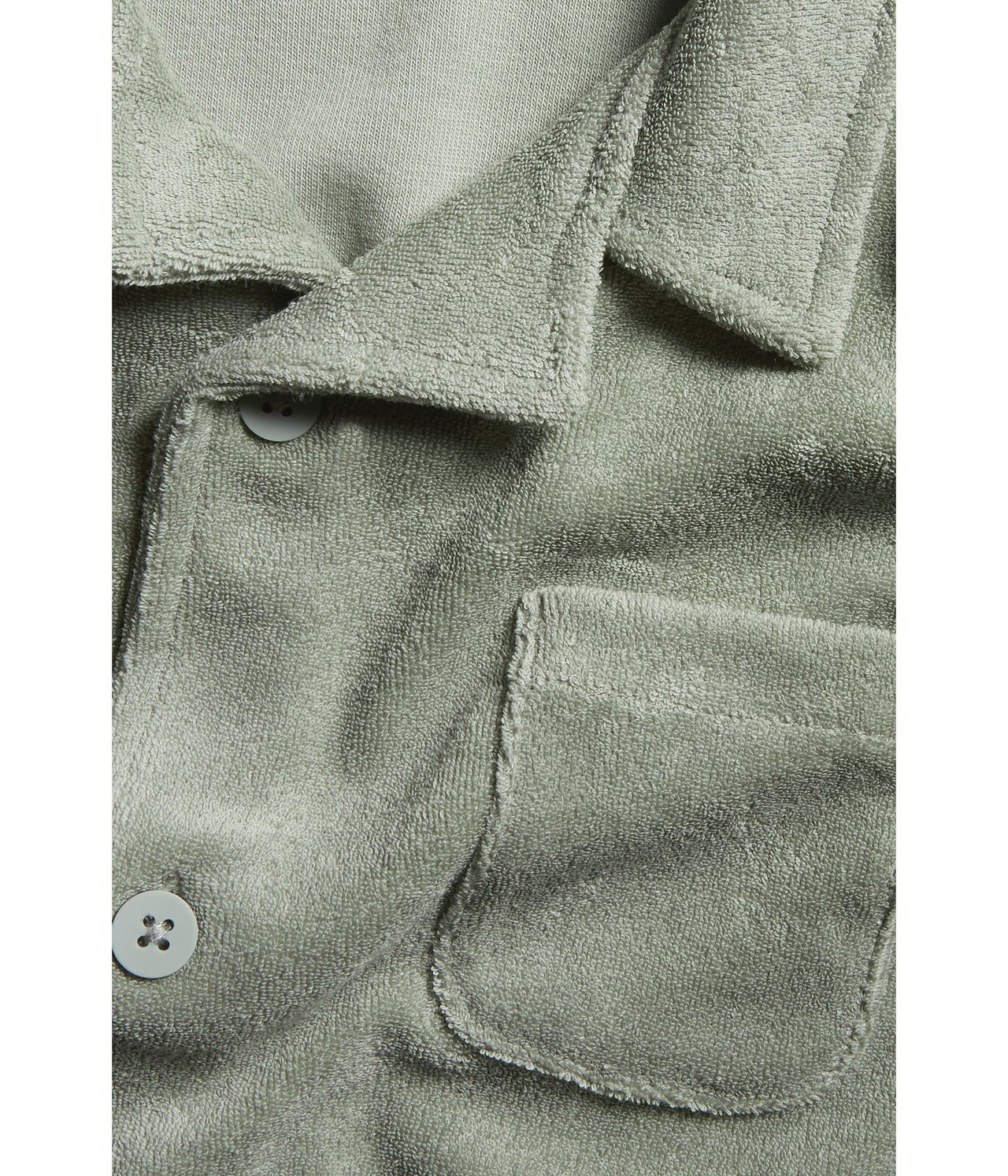 Kortärmad skjorta i frotté Mörkgrön - null - 0