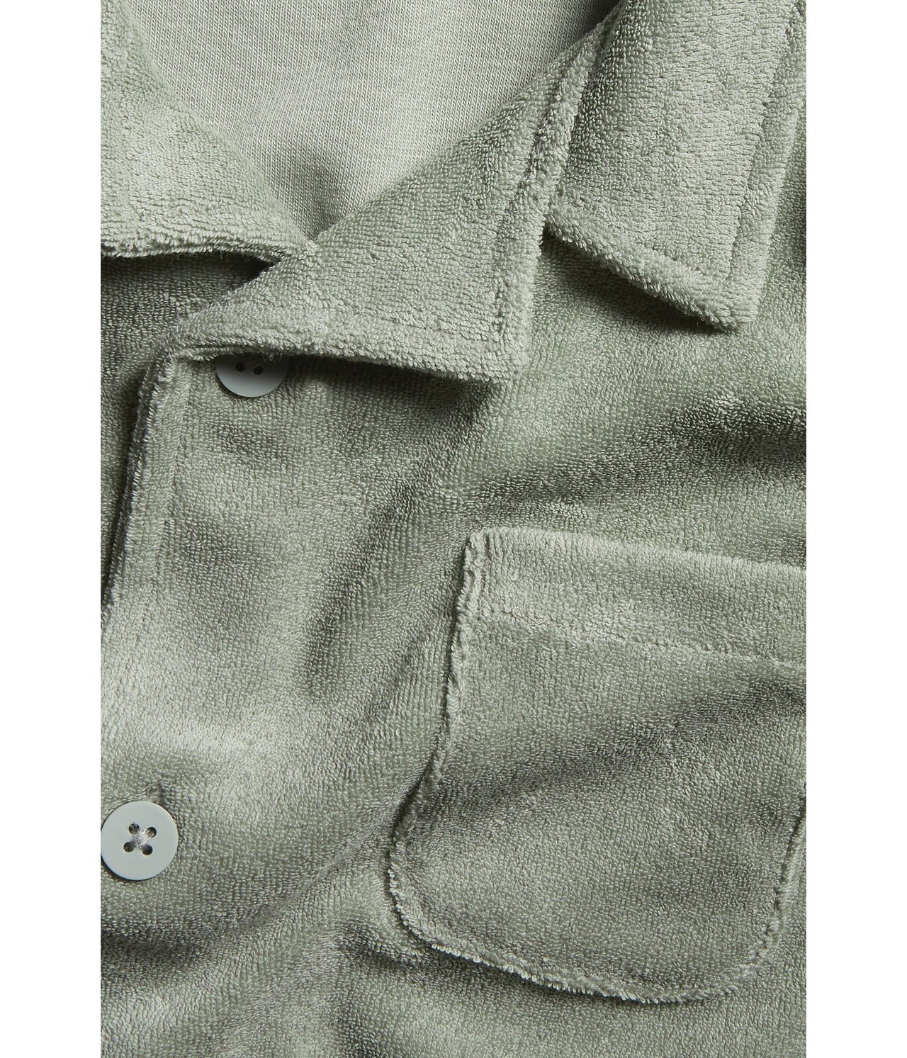 Kortärmad skjorta i frotté Mörkgrön - null - 2