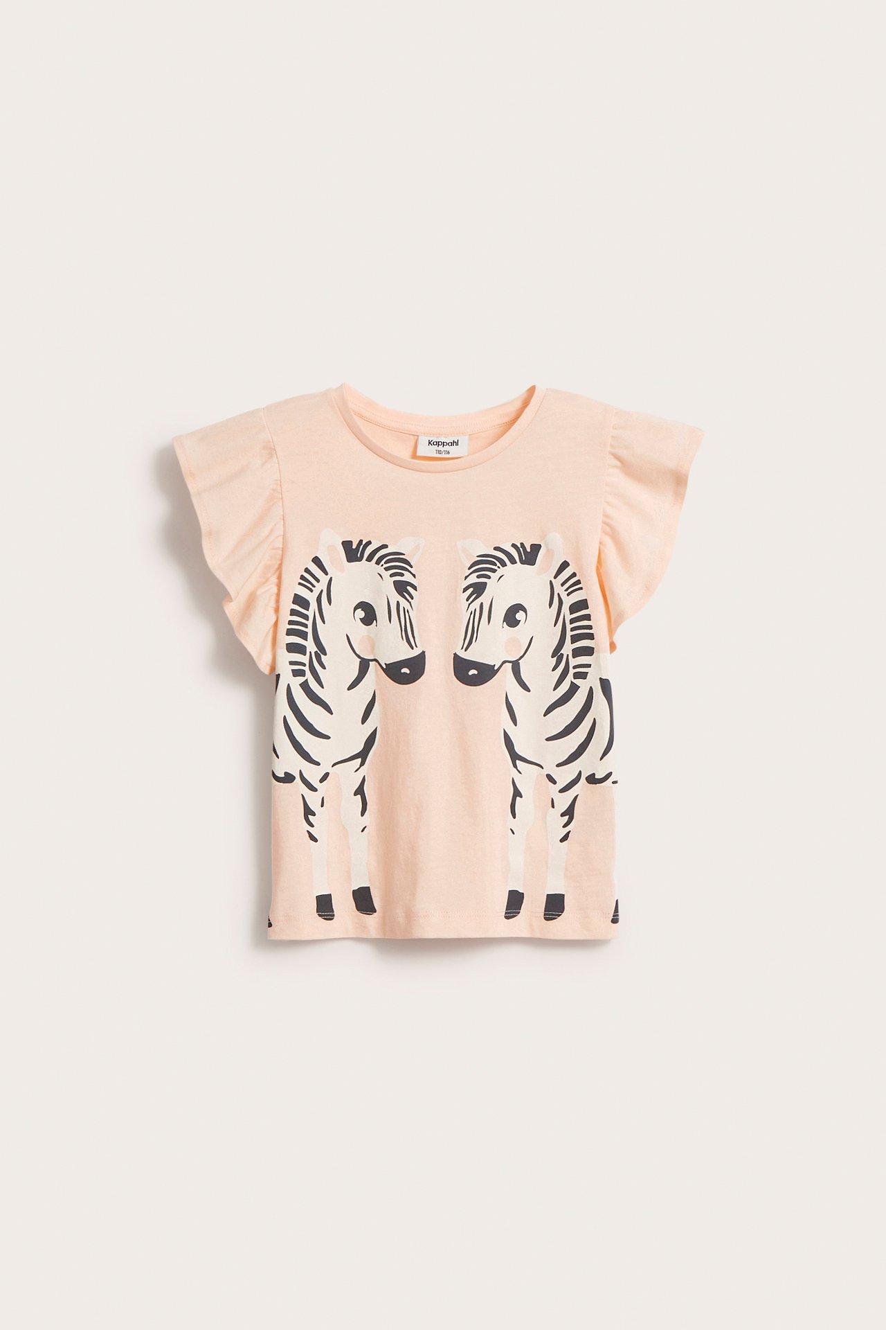 T-shirt z falbaniastymi rękawami - Pomarańczowy - 6
