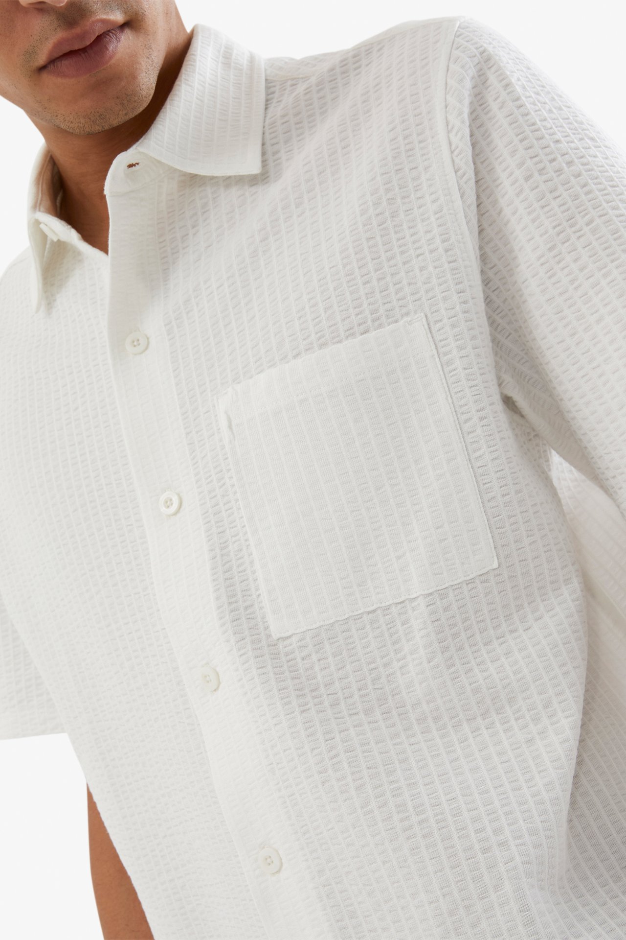 Skjorta i trikå - Offwhite - 189cm / Storlek: M - 3