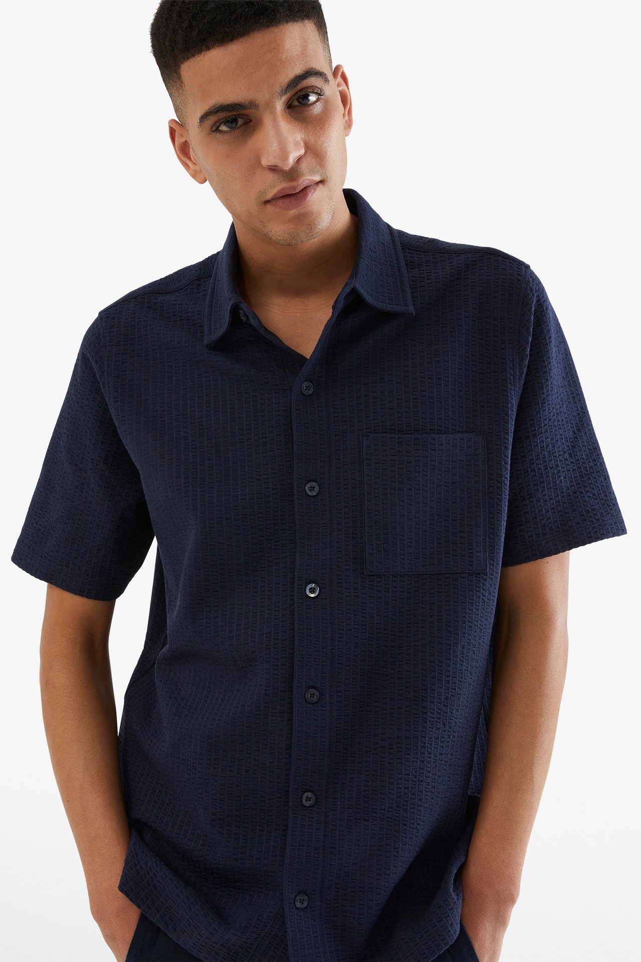 Skjorta i trikå - Mörkblå - 189cm / Storlek: M - 2