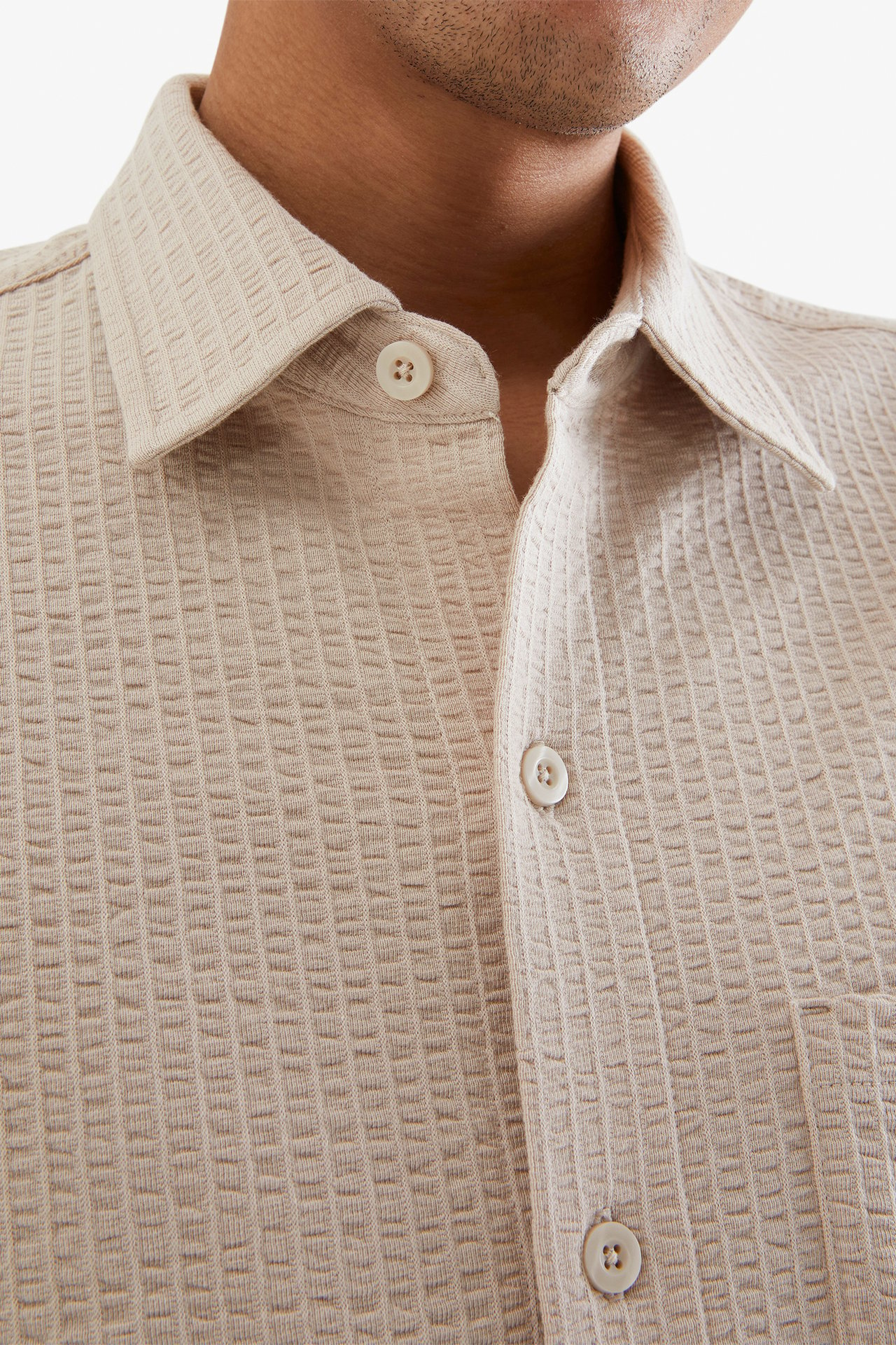 Tennisskjorte i trikot - Lys beige - 189cm / Storlek: M - 3
