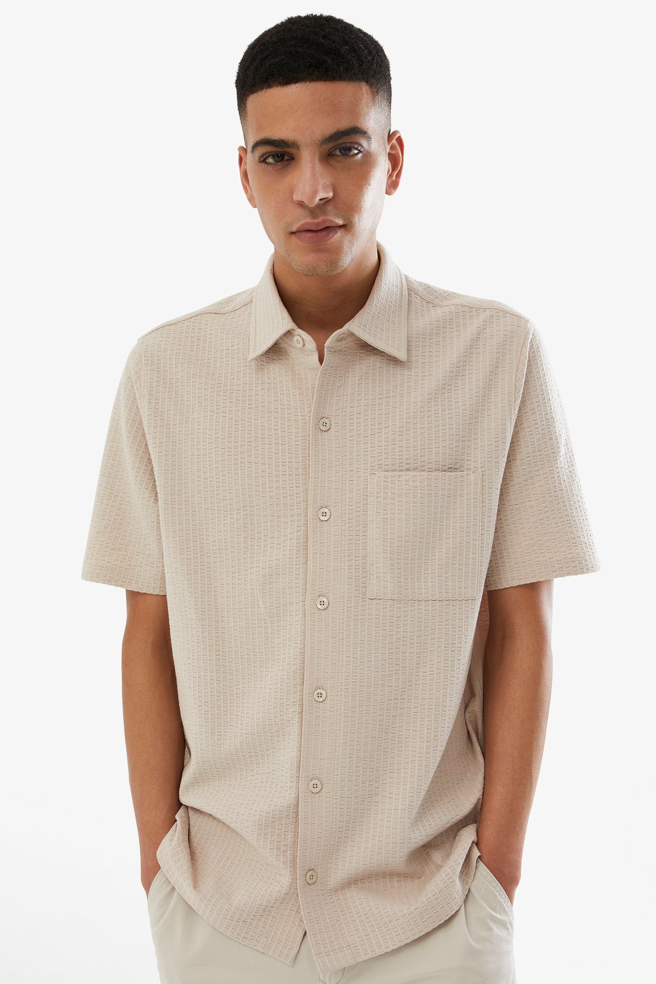 Tennisskjorte i trikot - Lys beige - 189cm / Storlek: M - 1