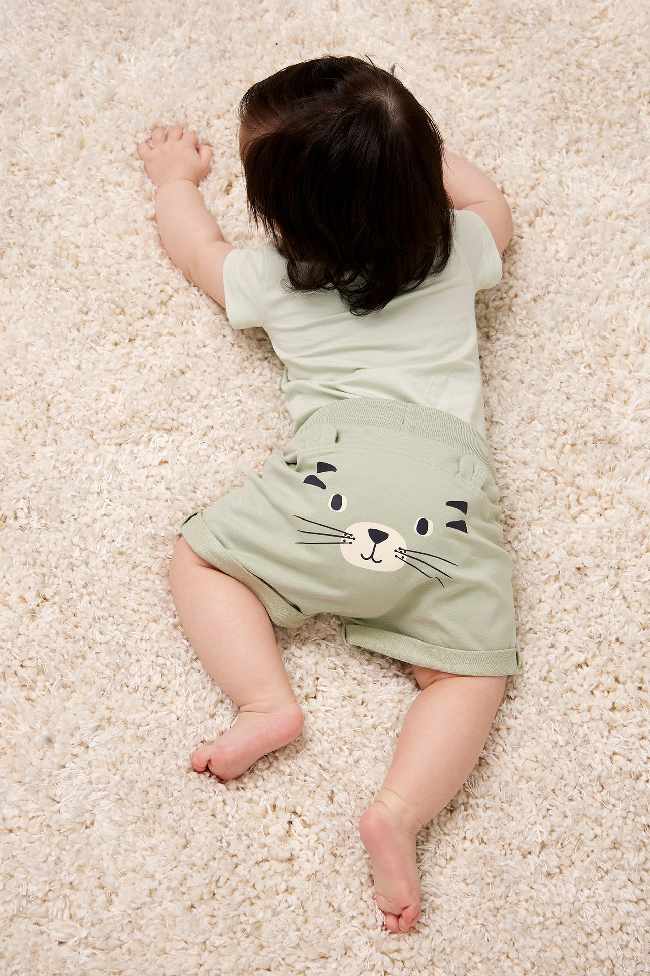 Babyshorts med motiv - Grön - 1
