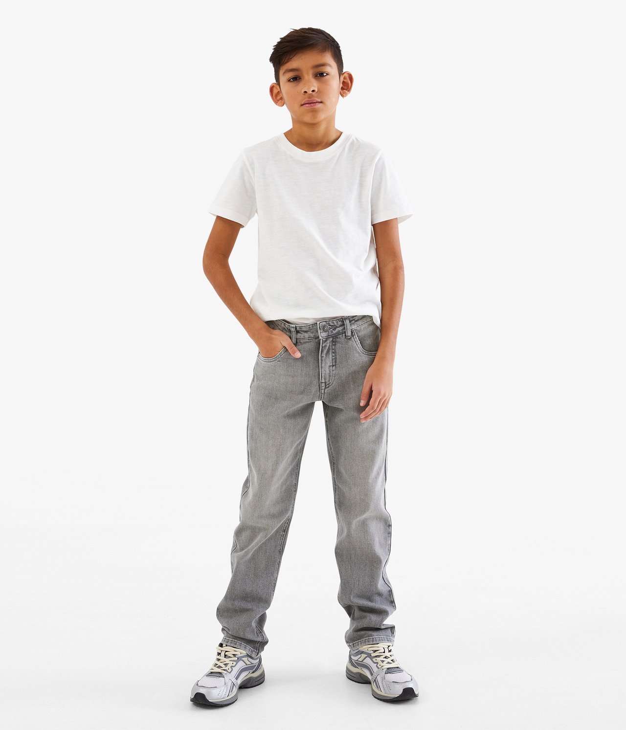 Straight jeans mid waist - Hopeanharmaa - 1
