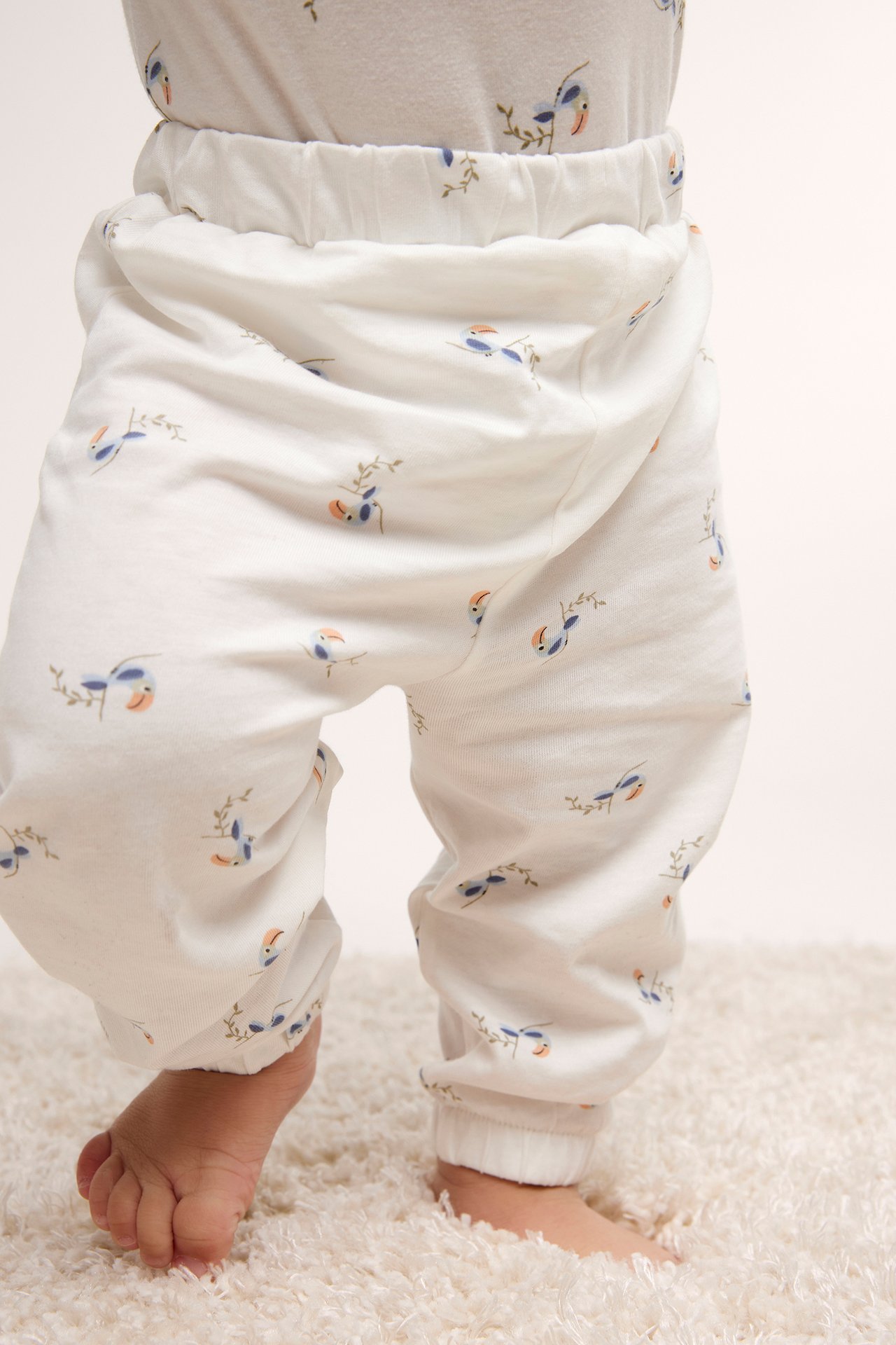 Mönstrade byxor Baby - Offwhite - 1
