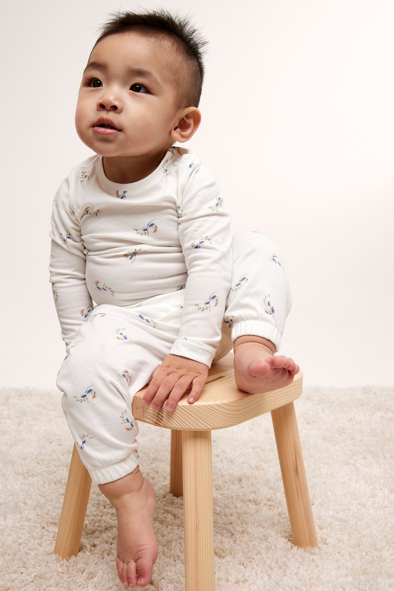 Spodnie we wzory, dla niemowląt - Offwhite - 1