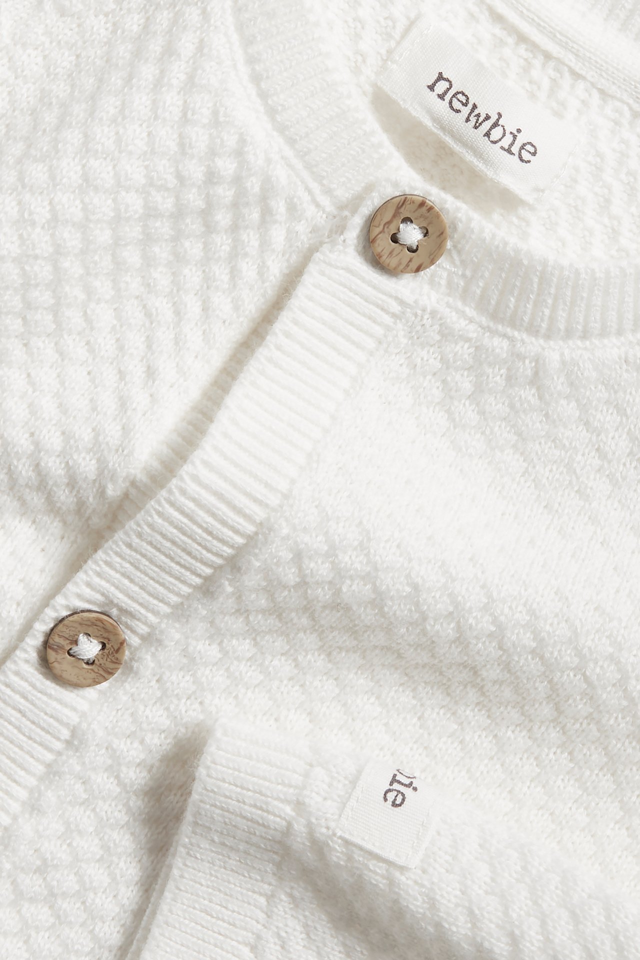 Stickad kofta baby - Offwhite - 1