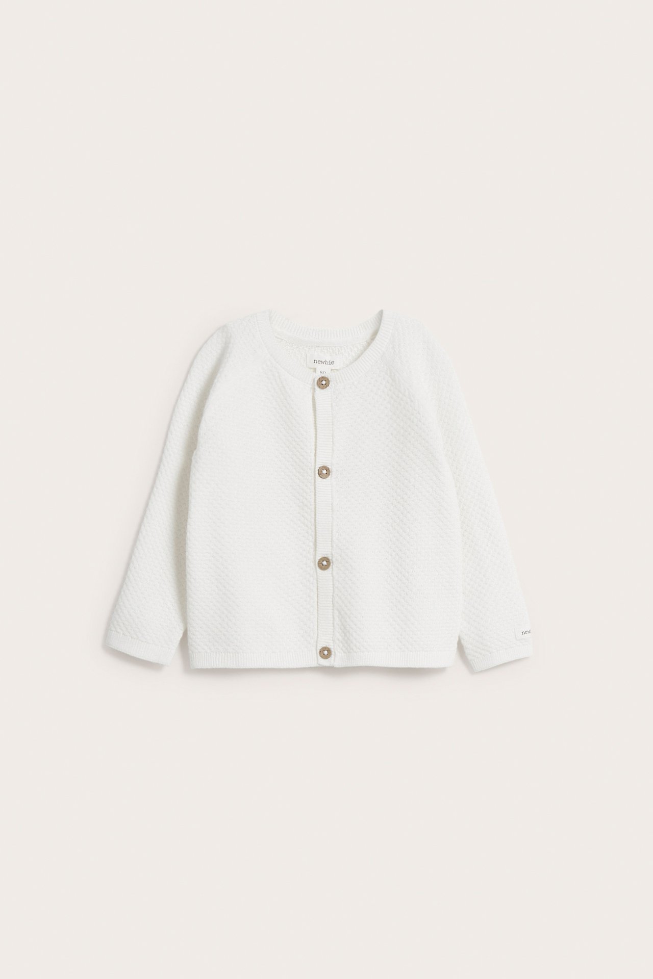 Stickad kofta baby - Offwhite - 2